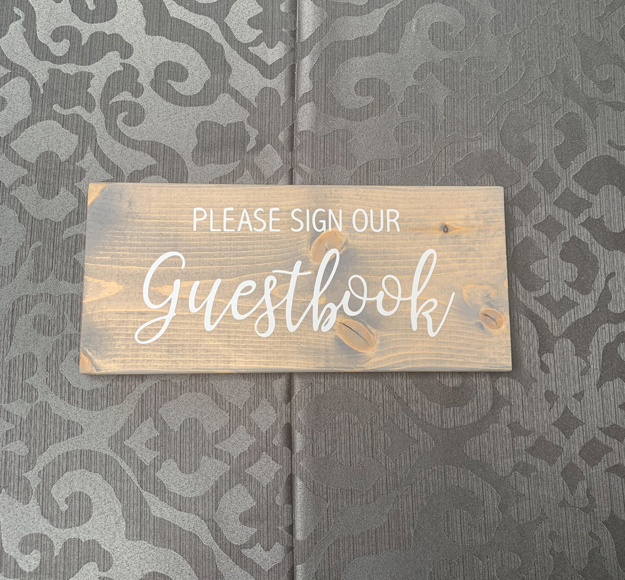 Rustic Gray Please Sign Our Guestbook Sign (CC1) 