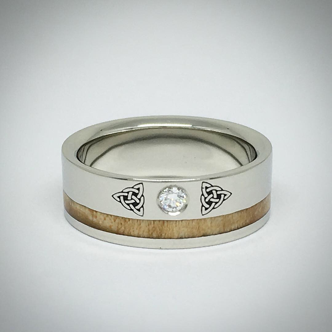 Celtic knot inspired white gold ring right