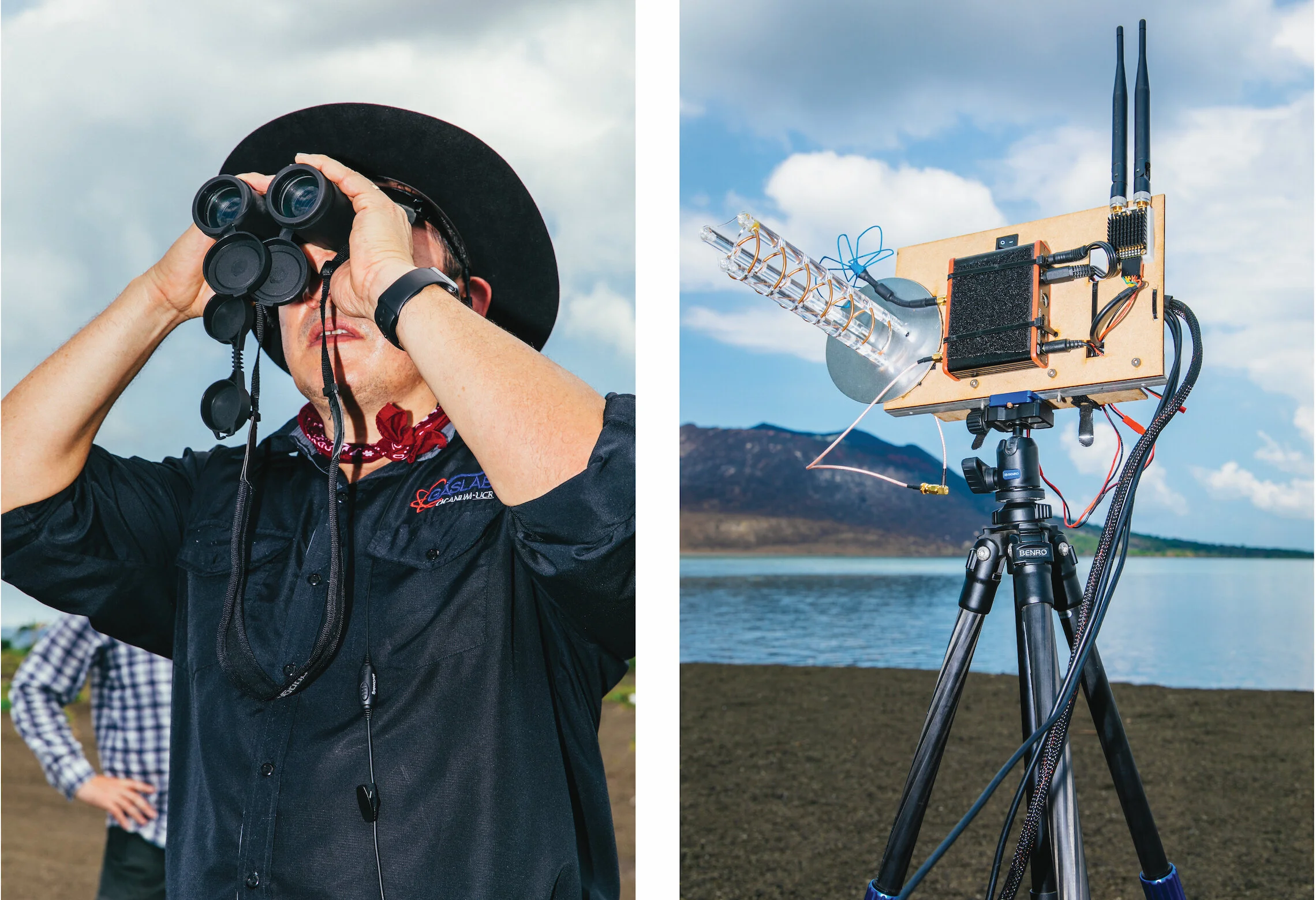 Various methods of observation and communication are required to maintain control over drones when accessing active volcanos