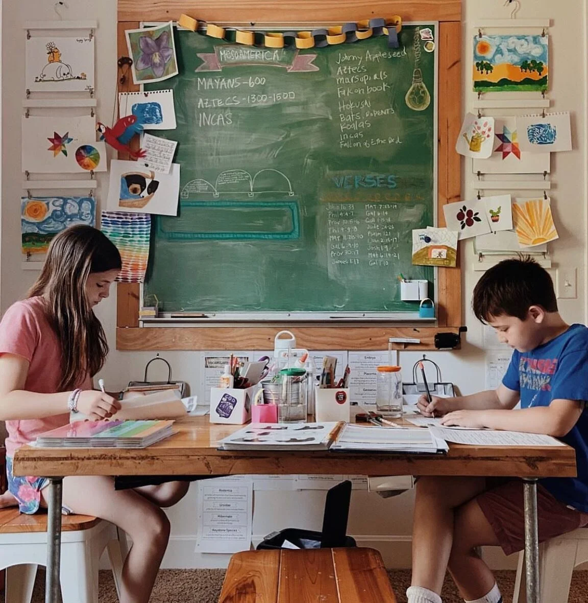 Sometimes we get so excited about a new homeschool year and all the promise that it brings, we jump right in with both feet and minds full of grandiose plans to:
+ Cover all the subjects
+ Read all the books on the list
+ Do all the crafts we’