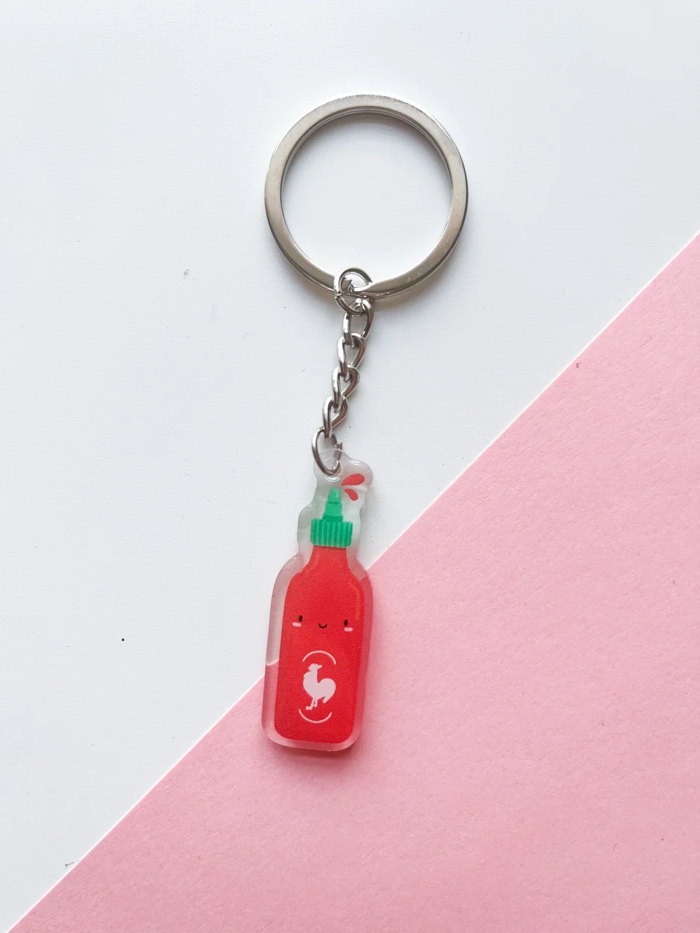 Acrylic Sriracha Keychain — peach & paperie