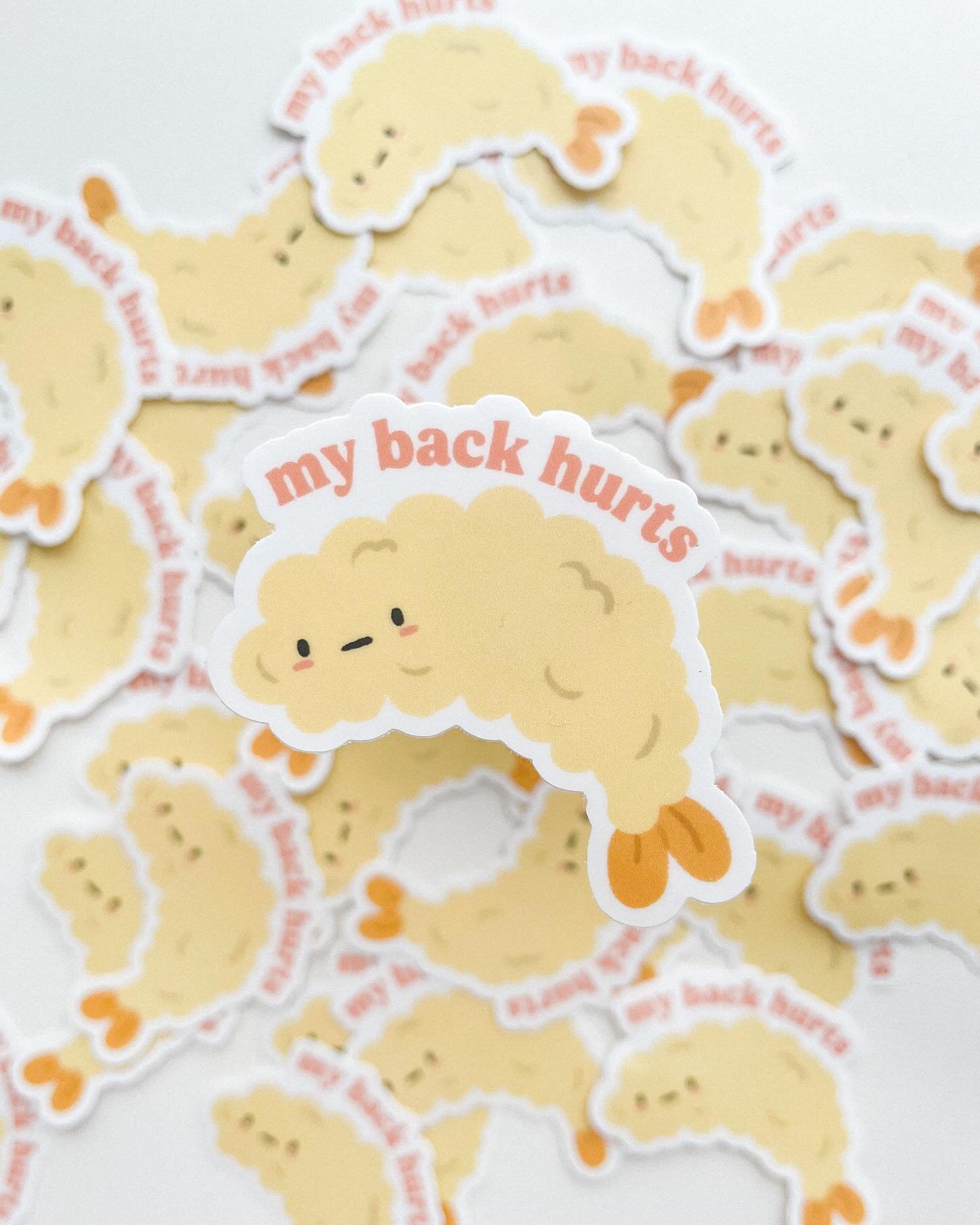 A shrimple sticker for my fellow back hurtin&rsquo; friends 🥲🦐