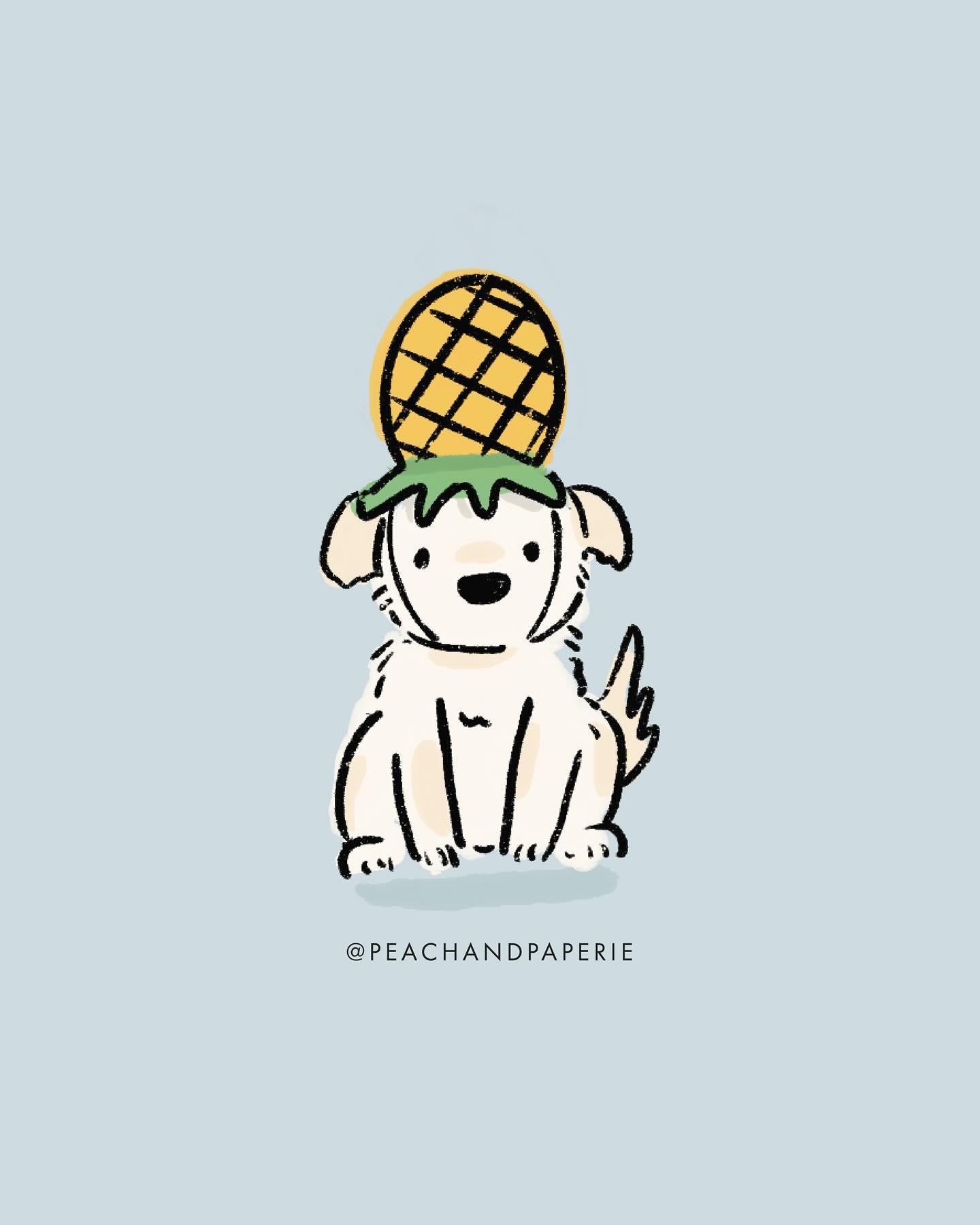 Me: My to-do list is so long
Also me: I wonder what my dog would look like in all these fruit hats 🍍🍓🍊🍎🍉

I&rsquo;ve been working on a fun personal project this week, which includes one of these illustrations. This is a bit different from my usu