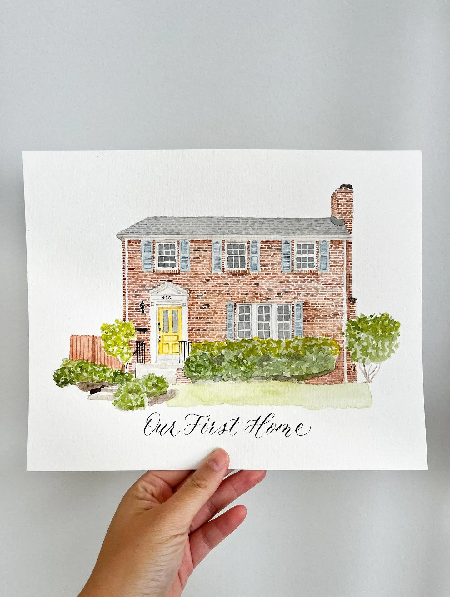 A farewell watercolor gift for some dear friends of ours who recently moved overseas 💕 You'll never forget your first home + the memories made in it. Swipe to see some extra special furry friends that just had to make it in 🥹