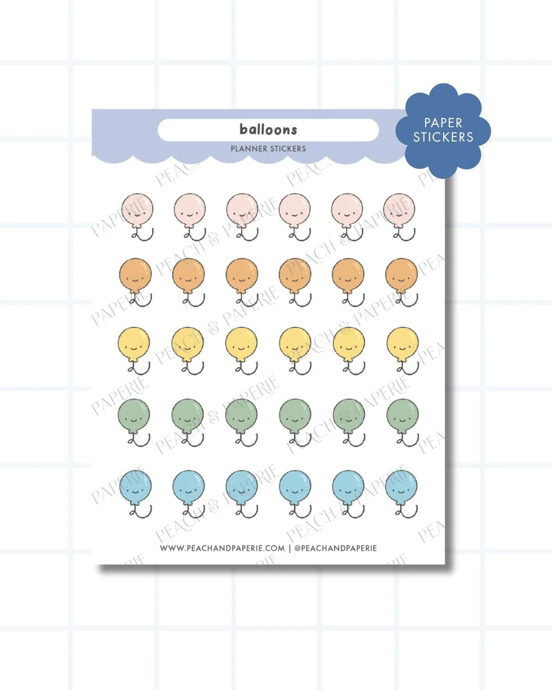 Balloons Planner Stickers