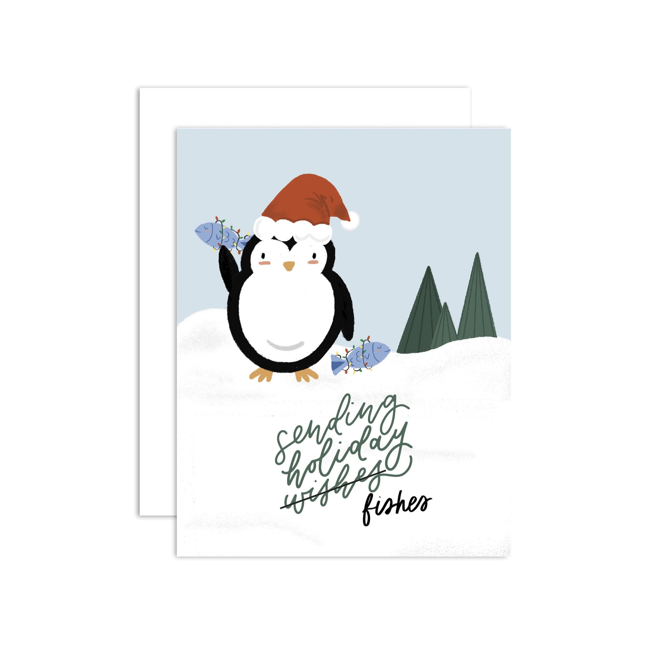 Holiday Wishes & Fishes Greeting Card