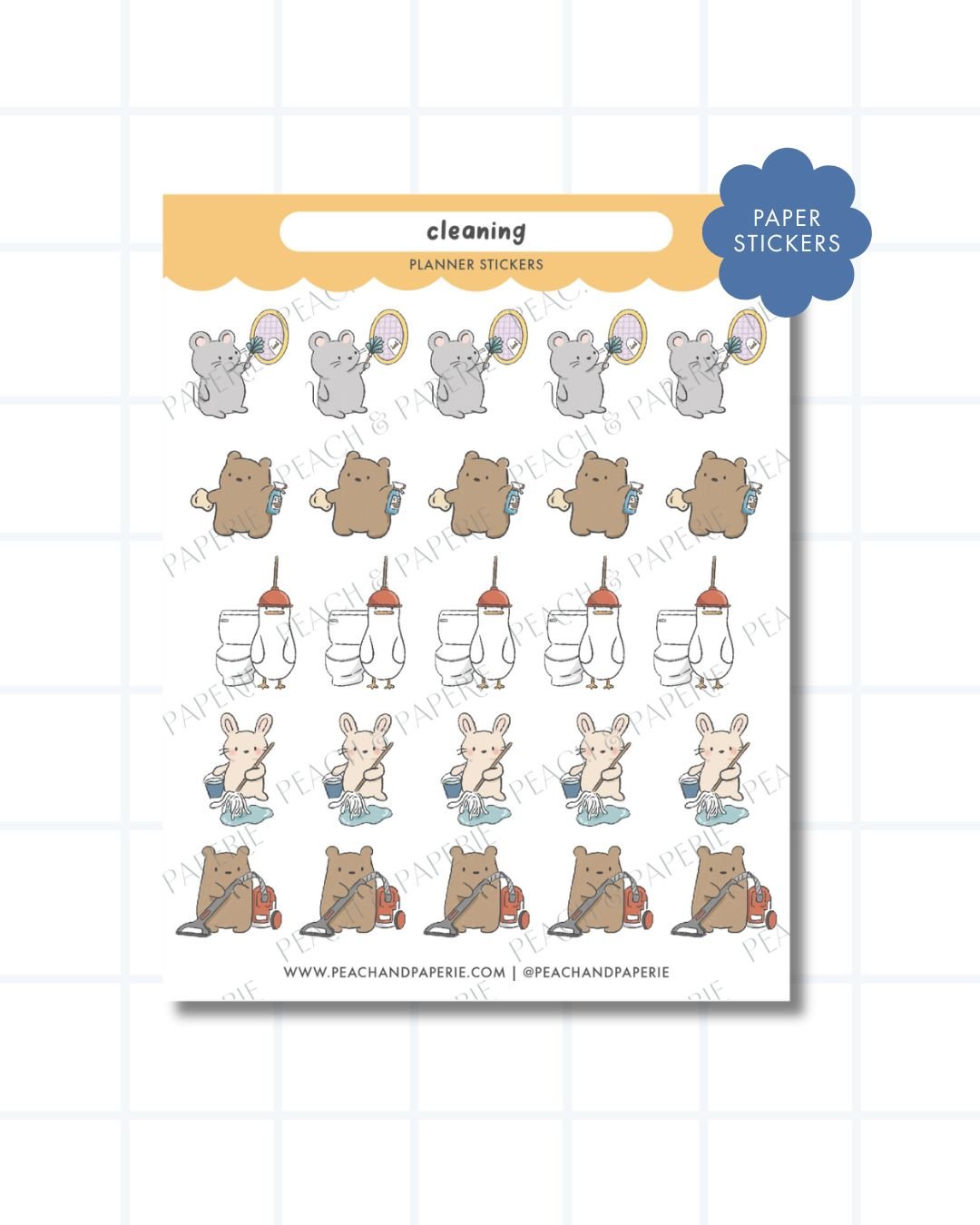 Cleaning Planner Stickers