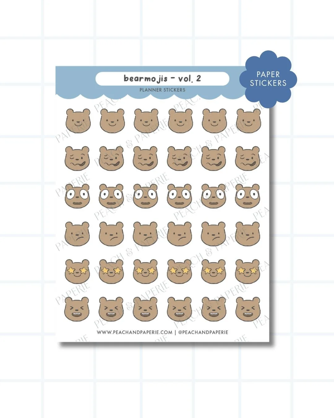 Bearmojis Vol. 2 Planner Stickers