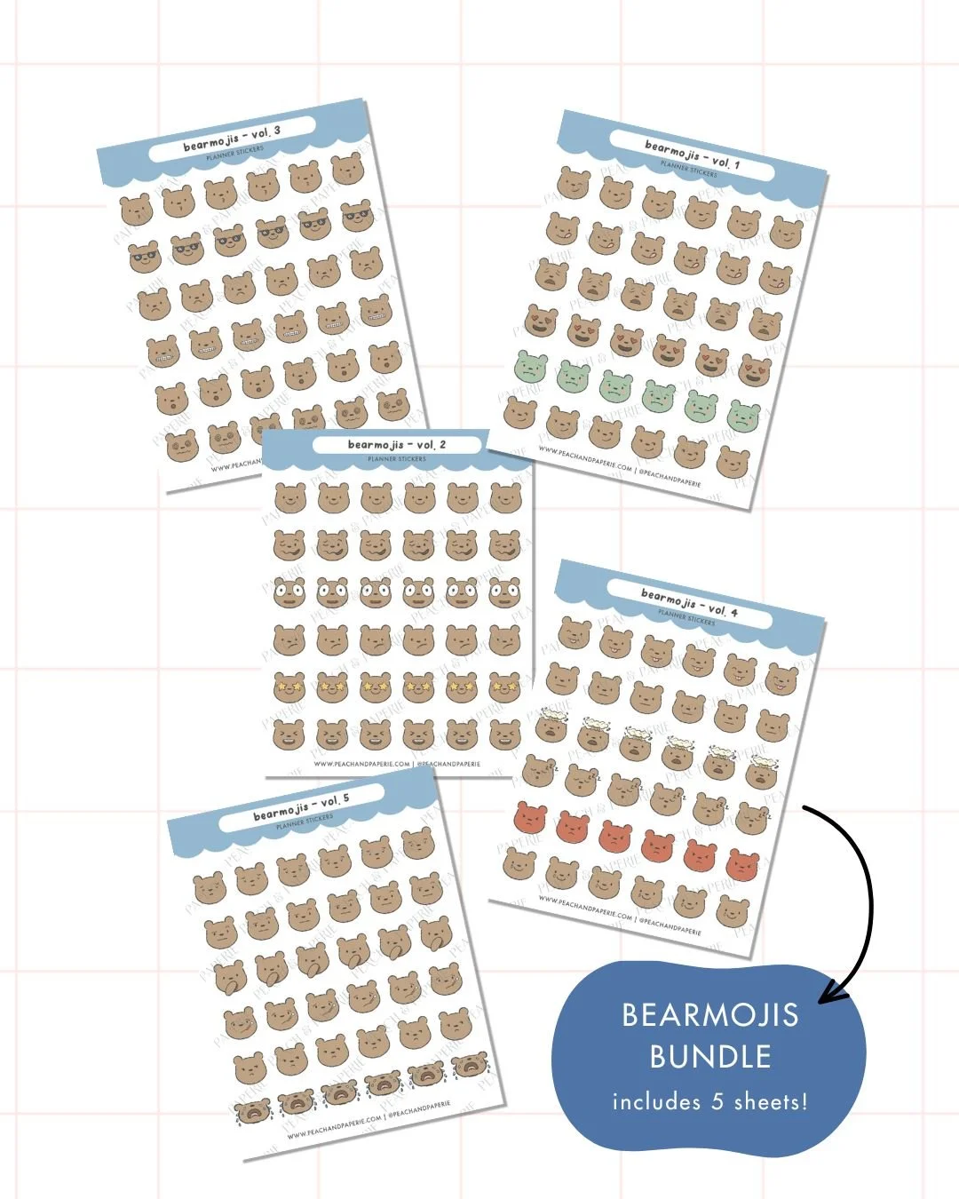 Bearmojis Planner Stickers Bundle