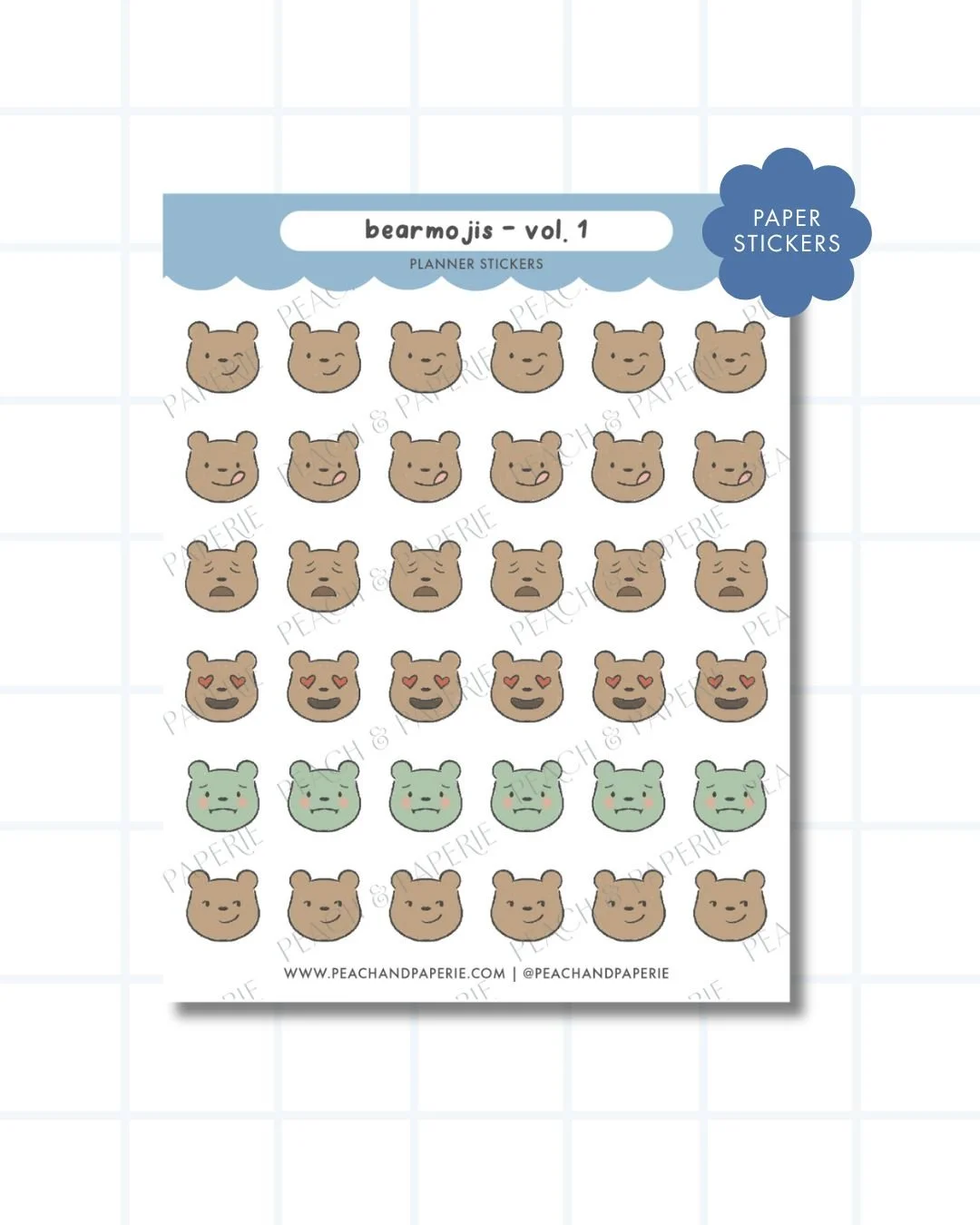Bearmojis Vol. 1 Planner Stickers