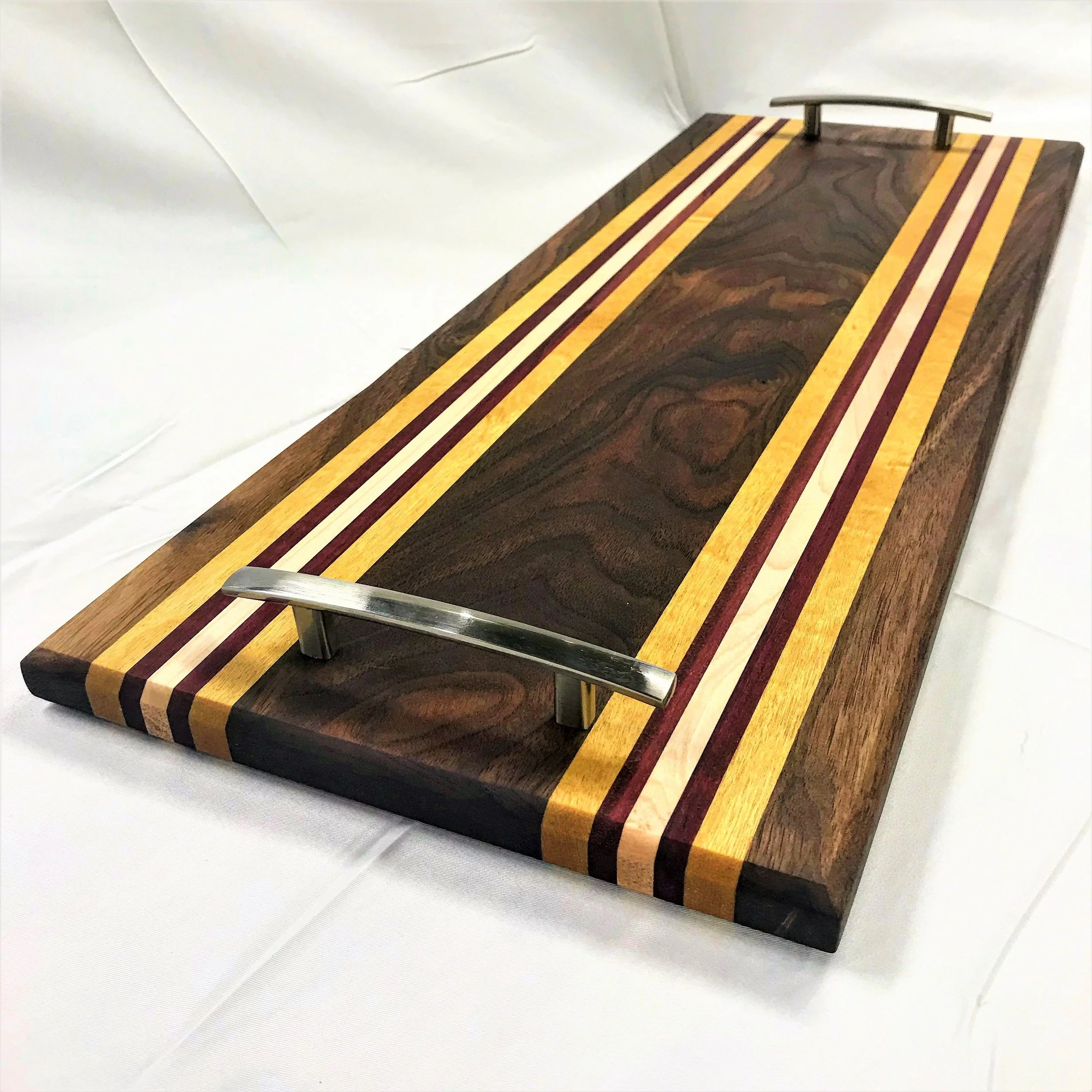 Serving Board- Walnut, Maple, Yellowheart, and Purpleheart