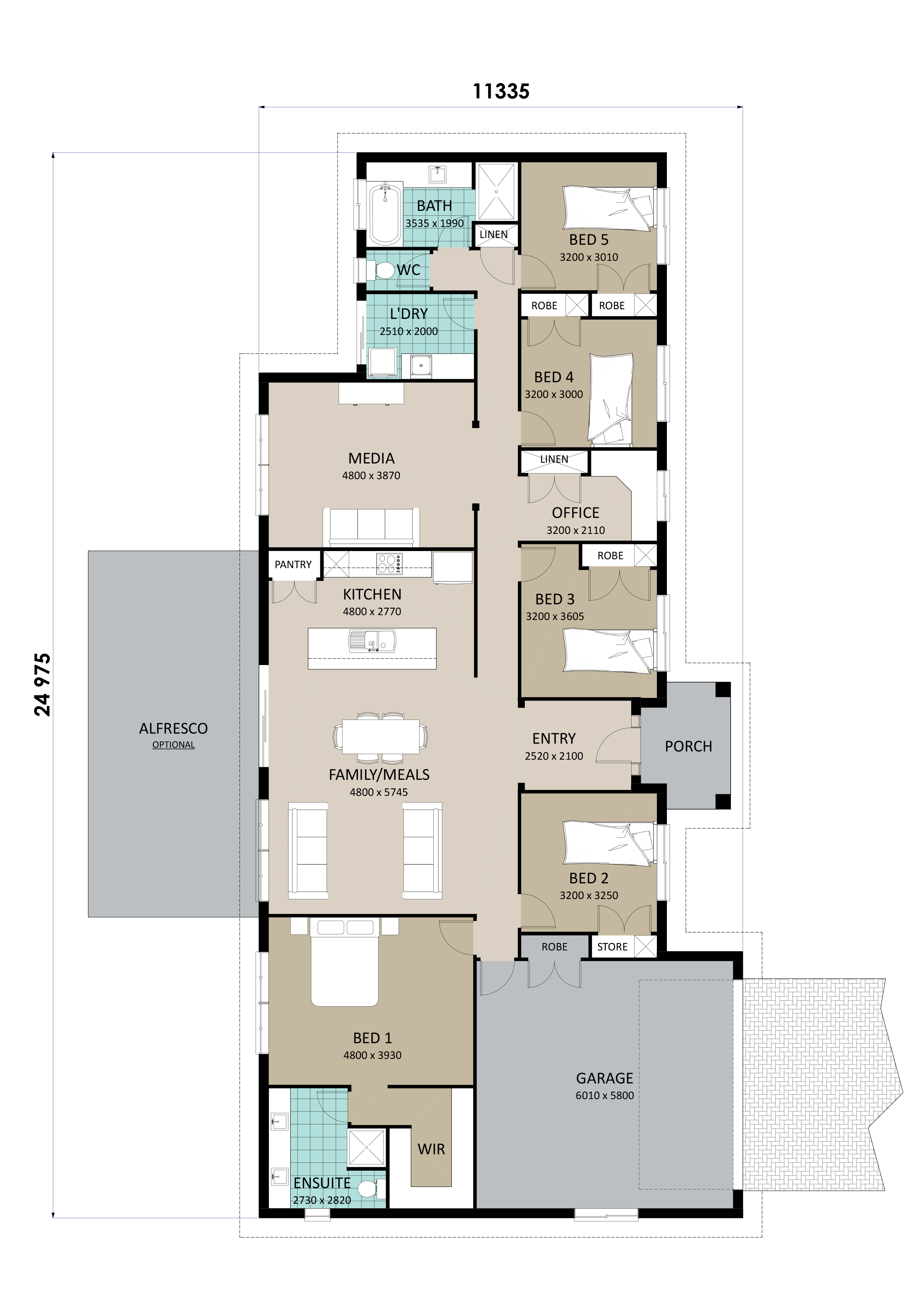 5+ bedroom home plans — Richard Adams Homes