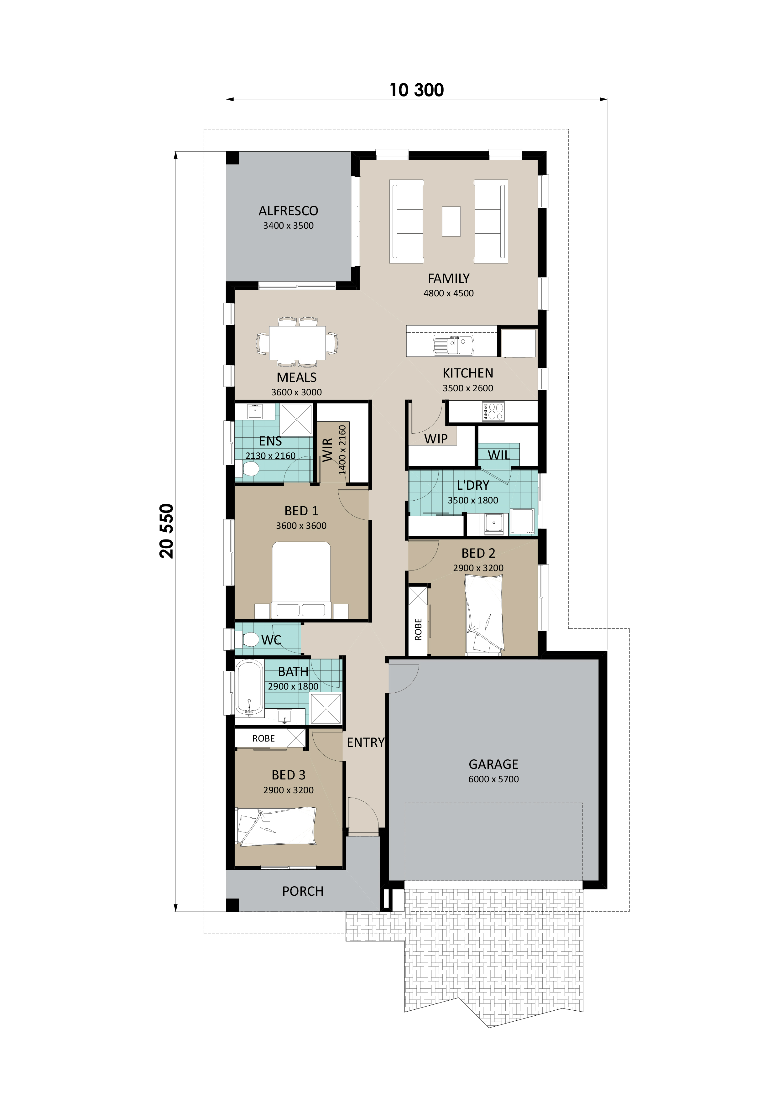 16m lot frontage — 3 Bedroom home plans — Richard Adams Homes