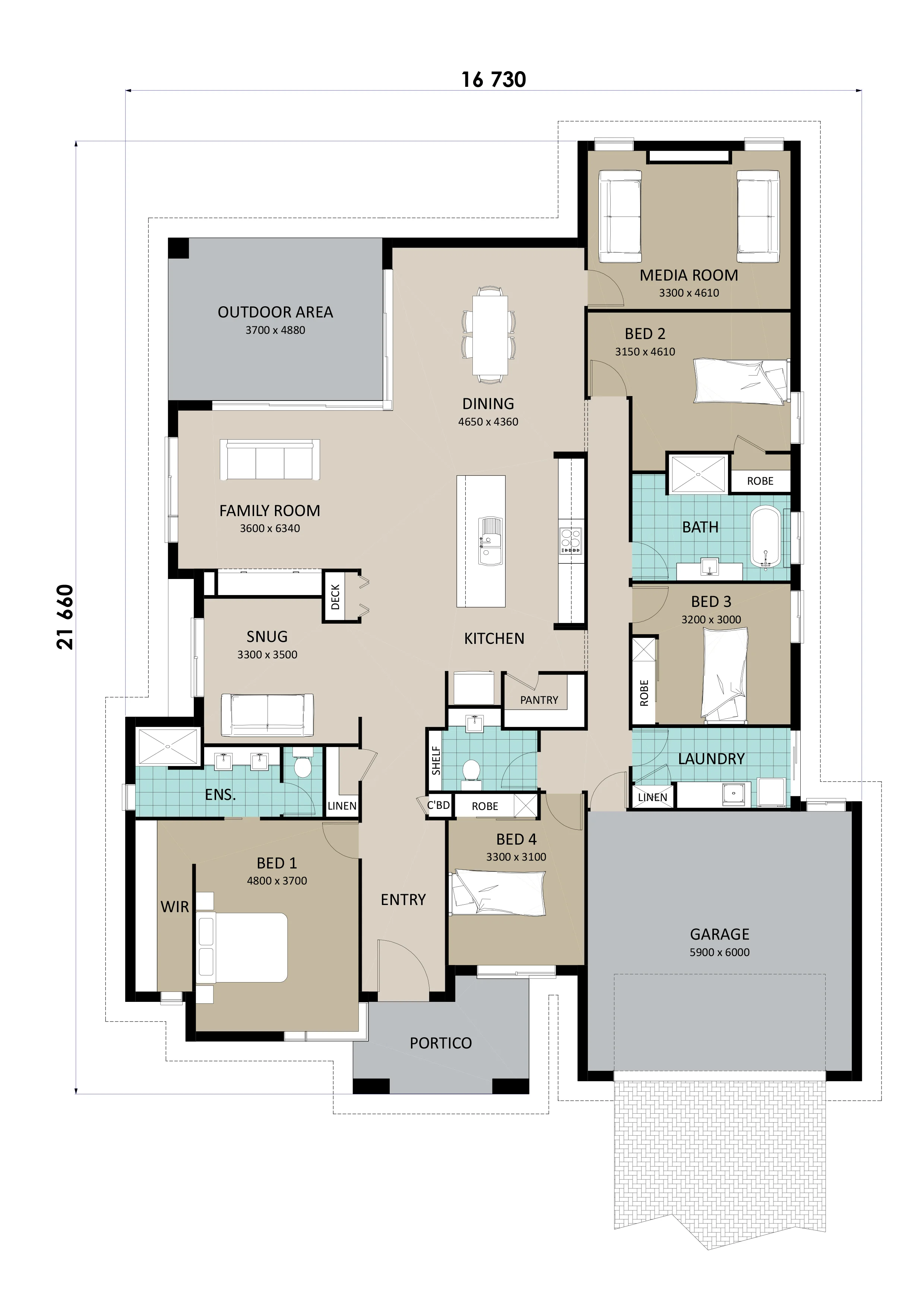 20m lot frontage — 4 Bedroom home plans — Richard Adams Homes