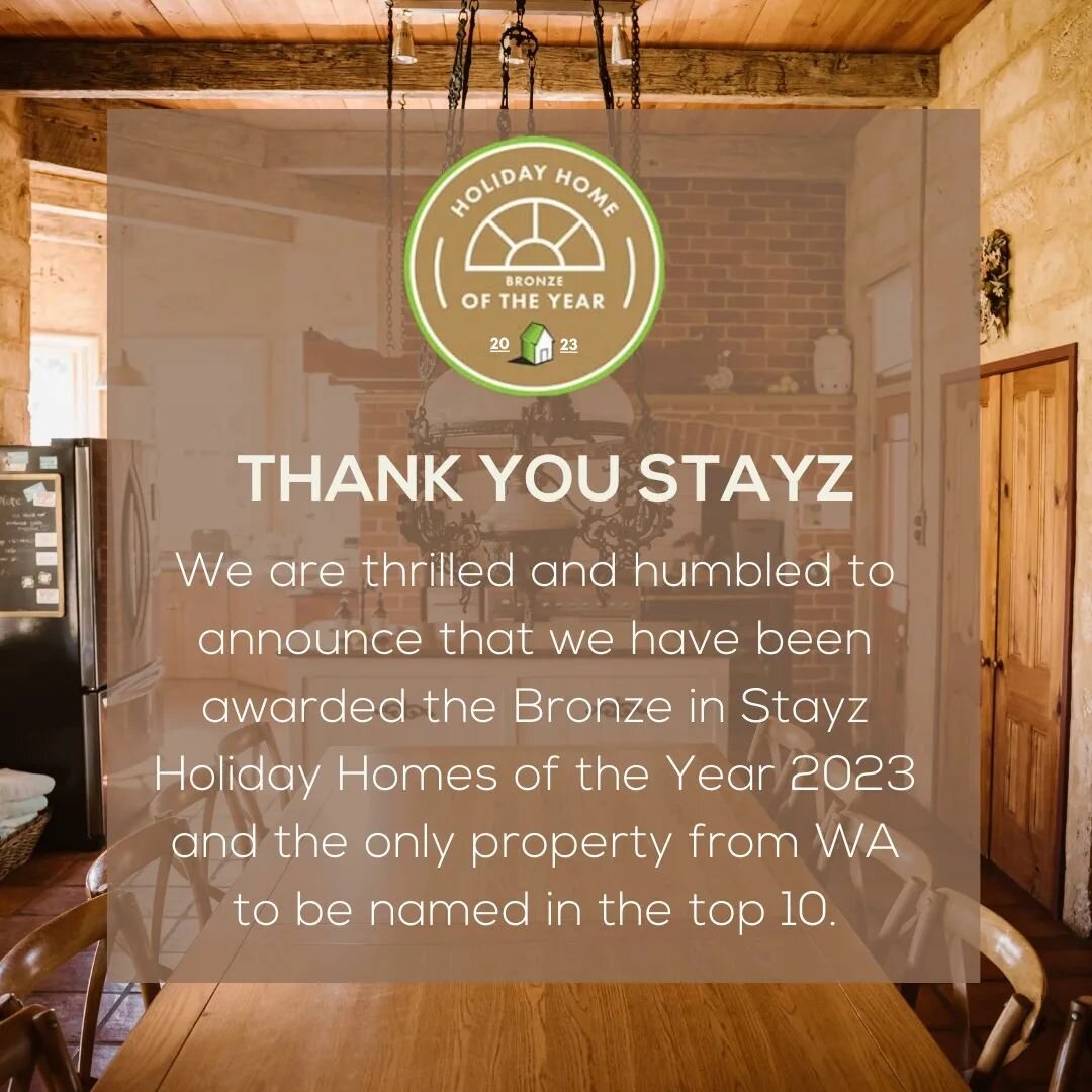 Thrilled to announce that we are bronze in #stayz #holidayhomesoftheyear awards
This isn't something you nominate for, the properties were chosen by @stayzau using a selection criteria including bookings, relevance of the home to a family or group, s