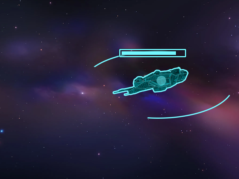 A partially filled bar and cyan highlight indicate that a ship is currently being built.
