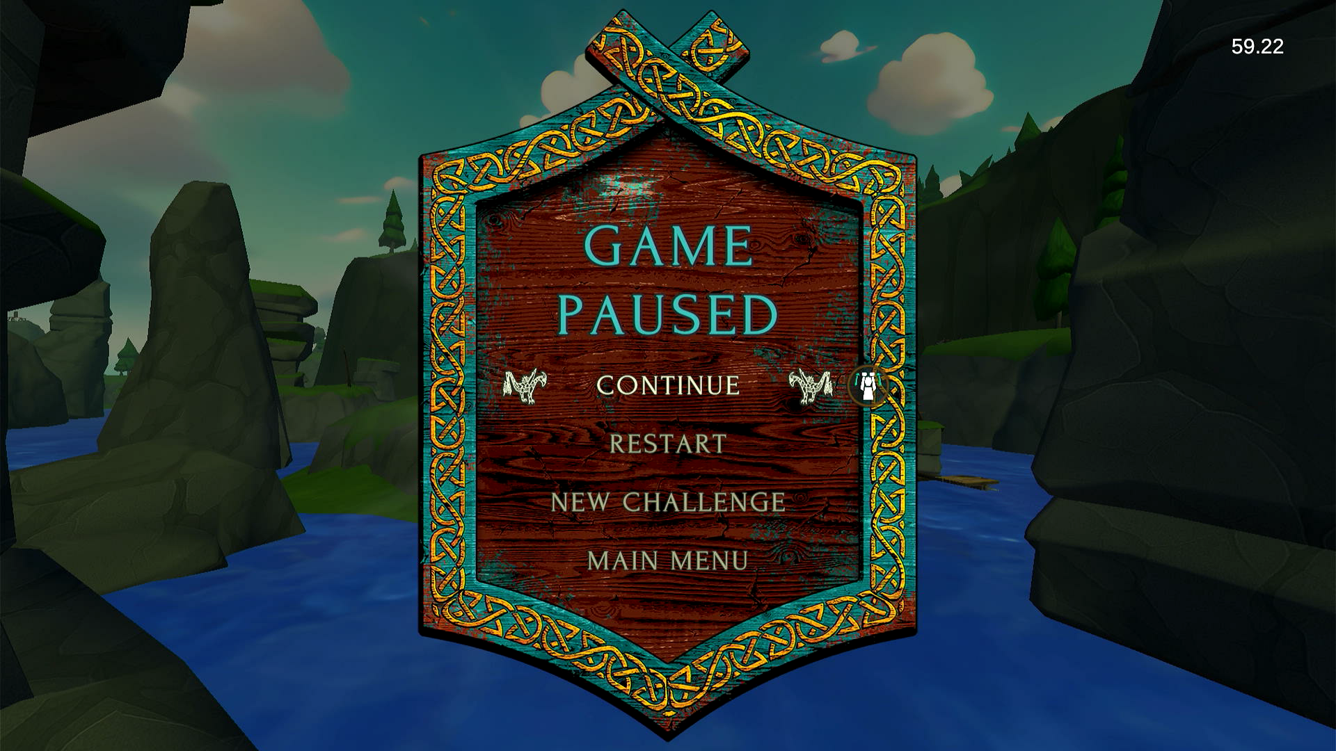 Gameplay screenshot of the pause screen interface.