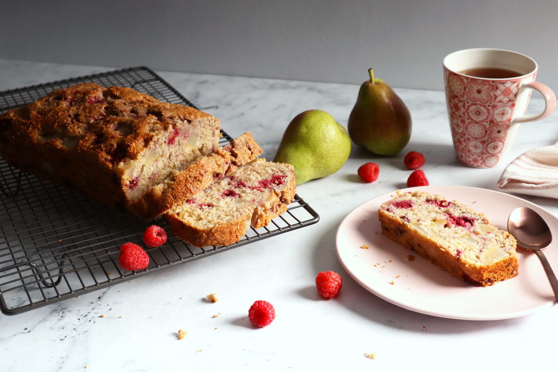 Pear &amp; Raspberry Coconut Loaf