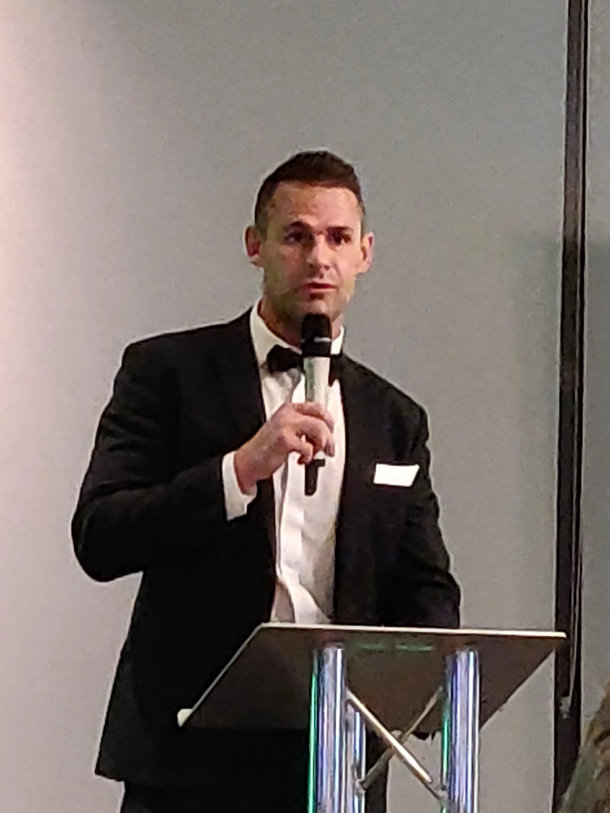 Welsh Rugby Star - Lee Byrne presented the awards at the BDA Gala Dinner.