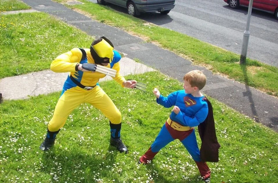  Matt and Will saving the world on World Book Day 2009.  Click on the picture to see how Matt tells his stories. 
