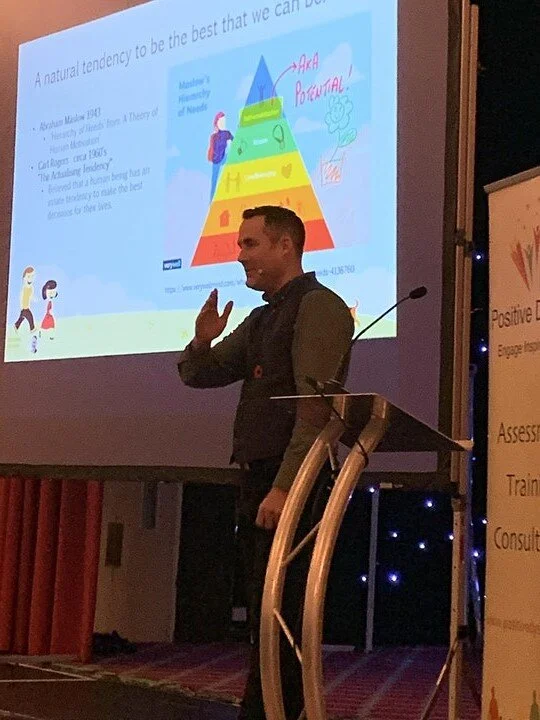 John Hicks addressing delegates at the Positive Dyslexia Conference 2019 in Liverpool.