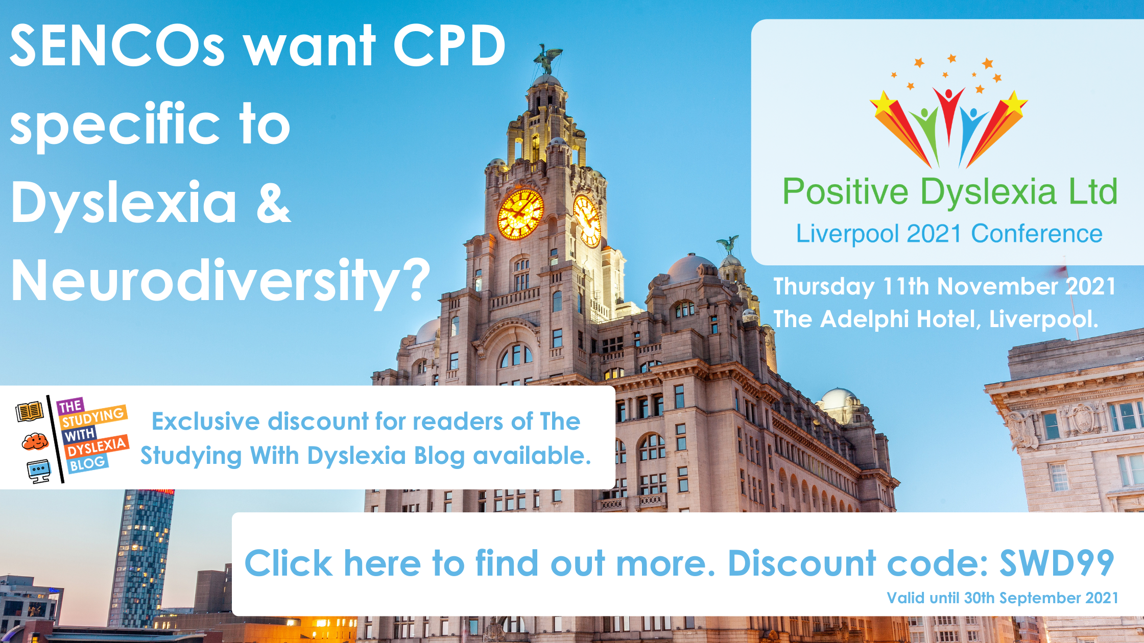 Exclusive discount for readers of The Studying With Dyslexia Blog available for this CPD event.