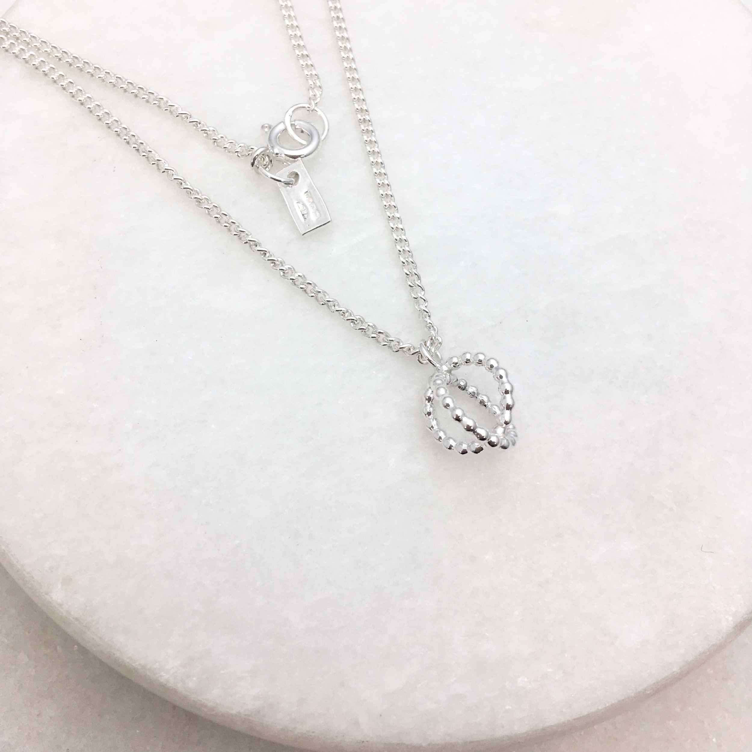 Single Beaded Silver Orb Pendant