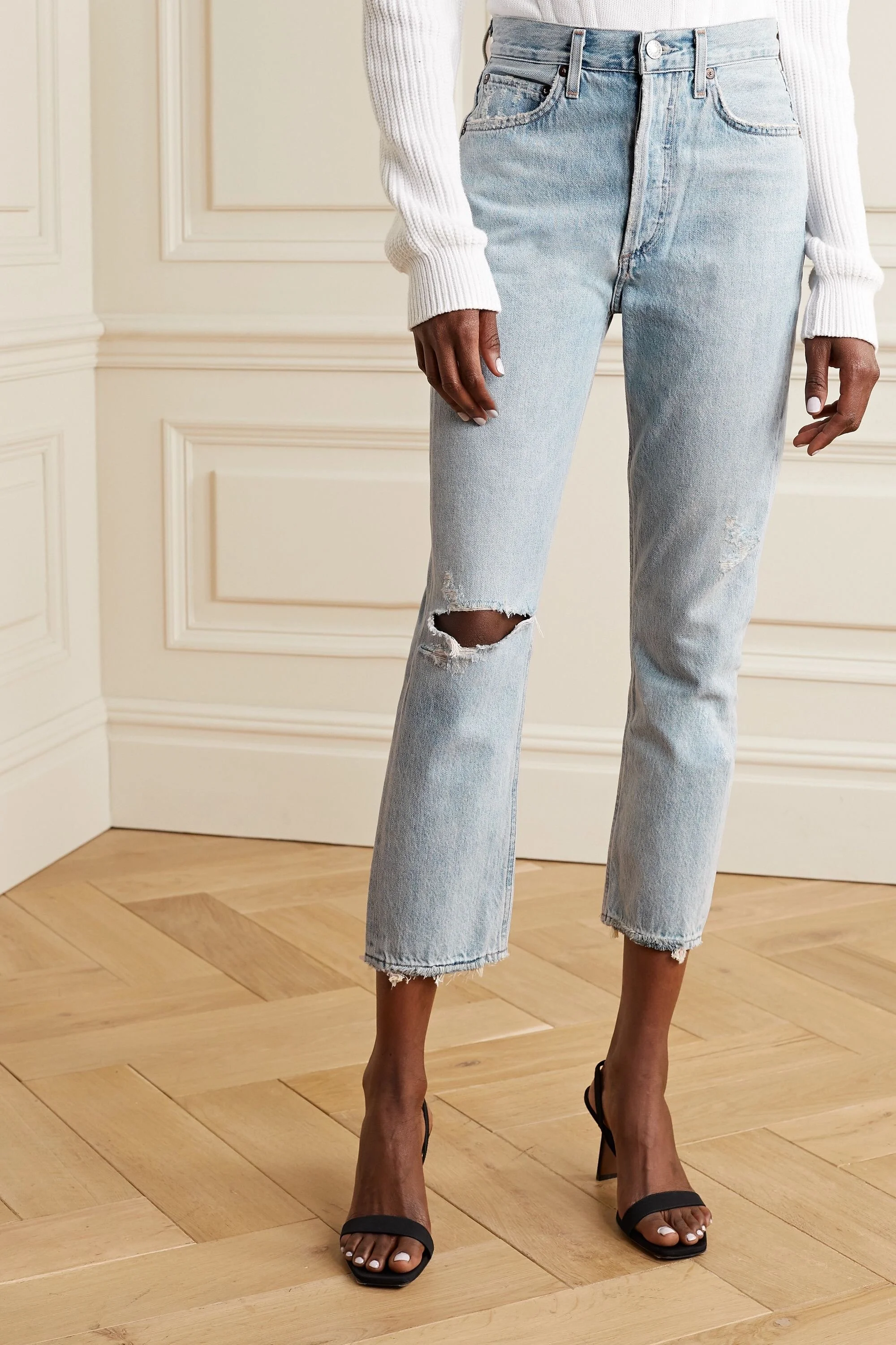 agolde riley high rise slim crop jeans