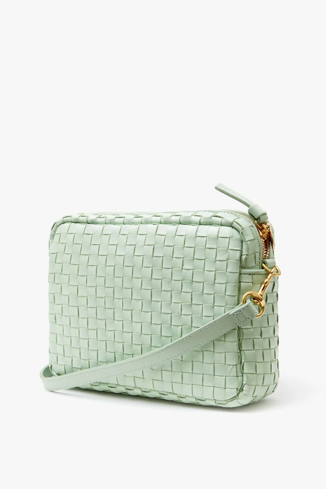 Clare V. Midi Sac Cream Woven Checker