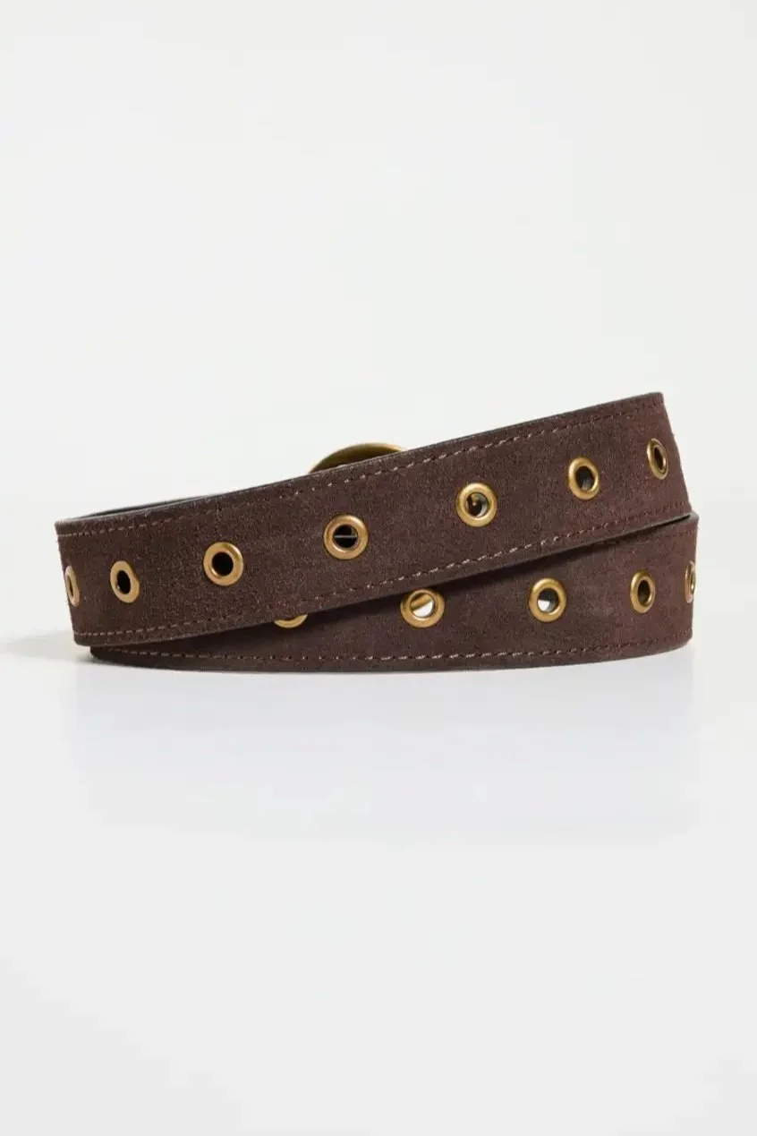 Frame Petit Circle Belt - Espresso — Emory Clothing