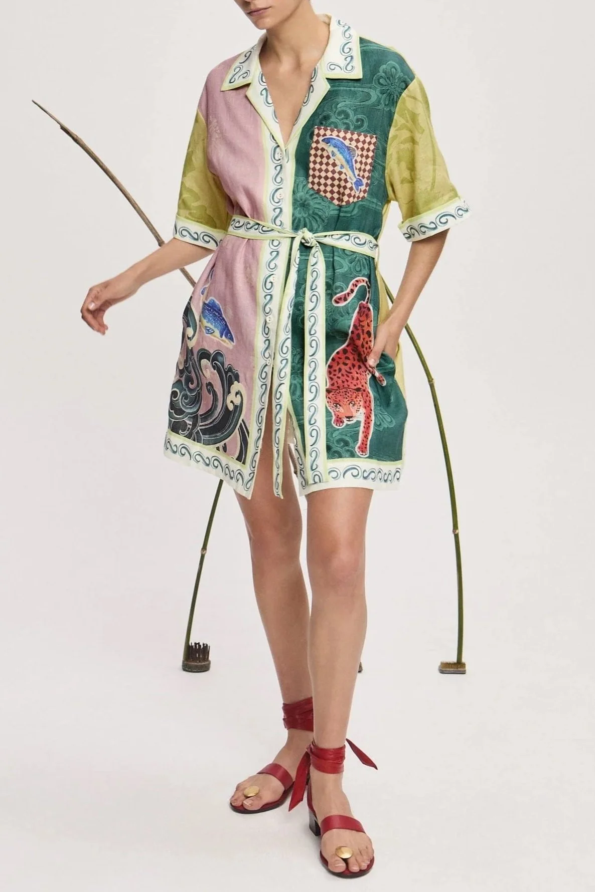 オールインワン・サロペット Alemais Daria Graphic-Print Silk Midi Dress Alemais Daria Silk Midi Dress - Multi — Emory Clothing