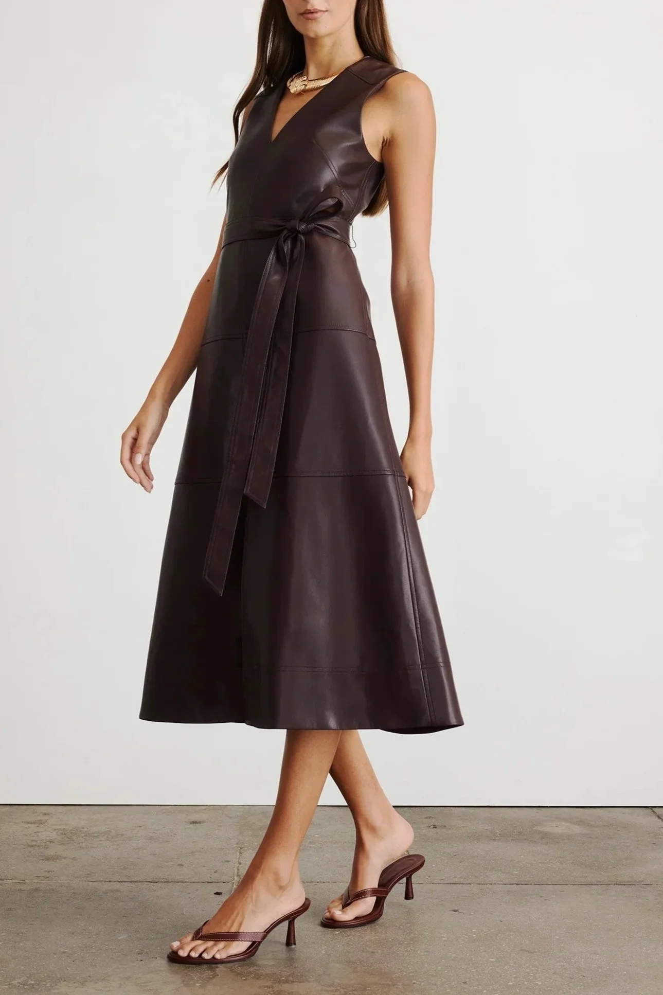 Tanya Taylor | Reinella Dress | Oxblood Midi Dress - 4 Tanya Taylor | Reinella Dress | Oxblood Midi Dress - 4