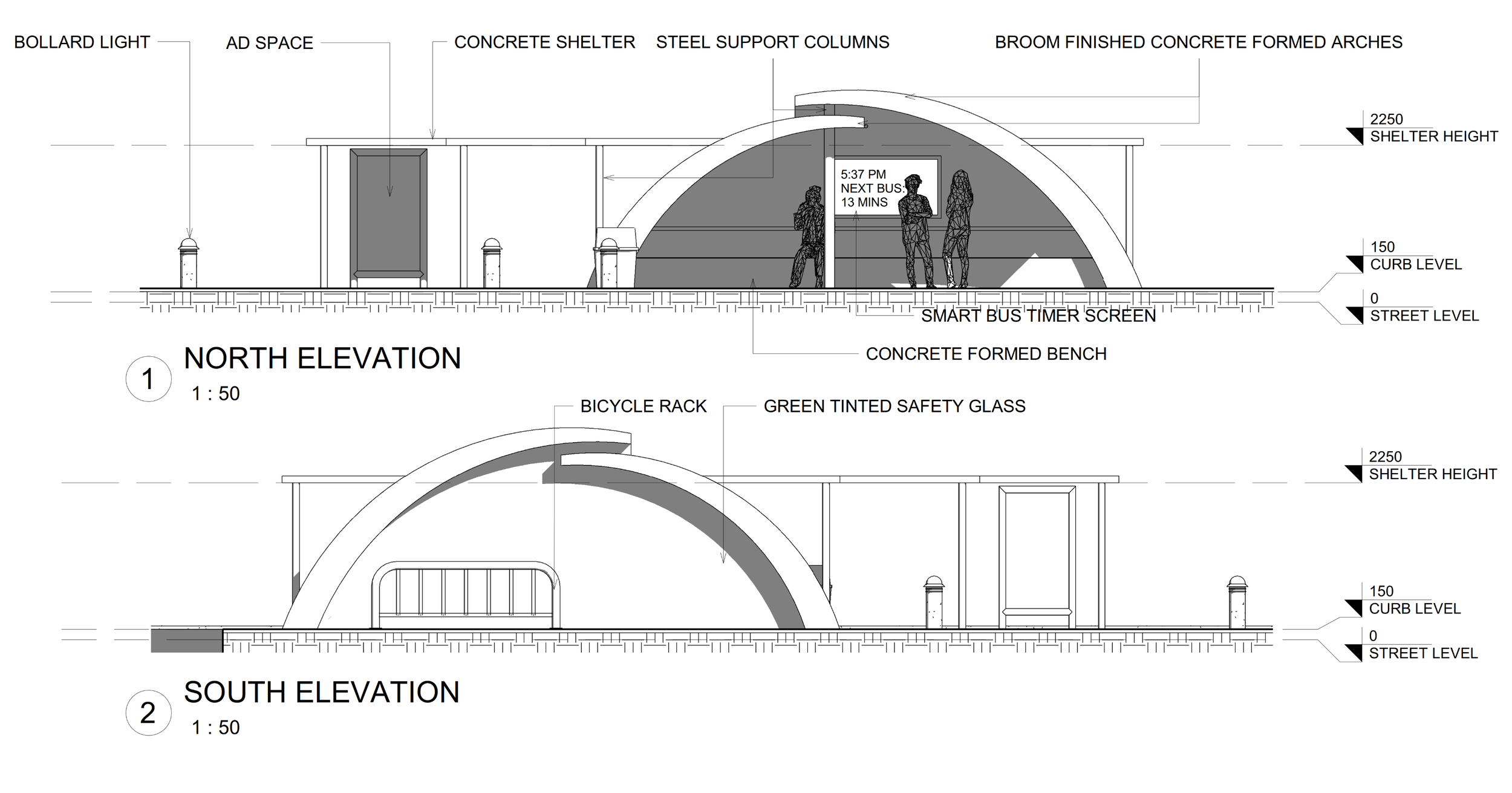 North and South Elevations