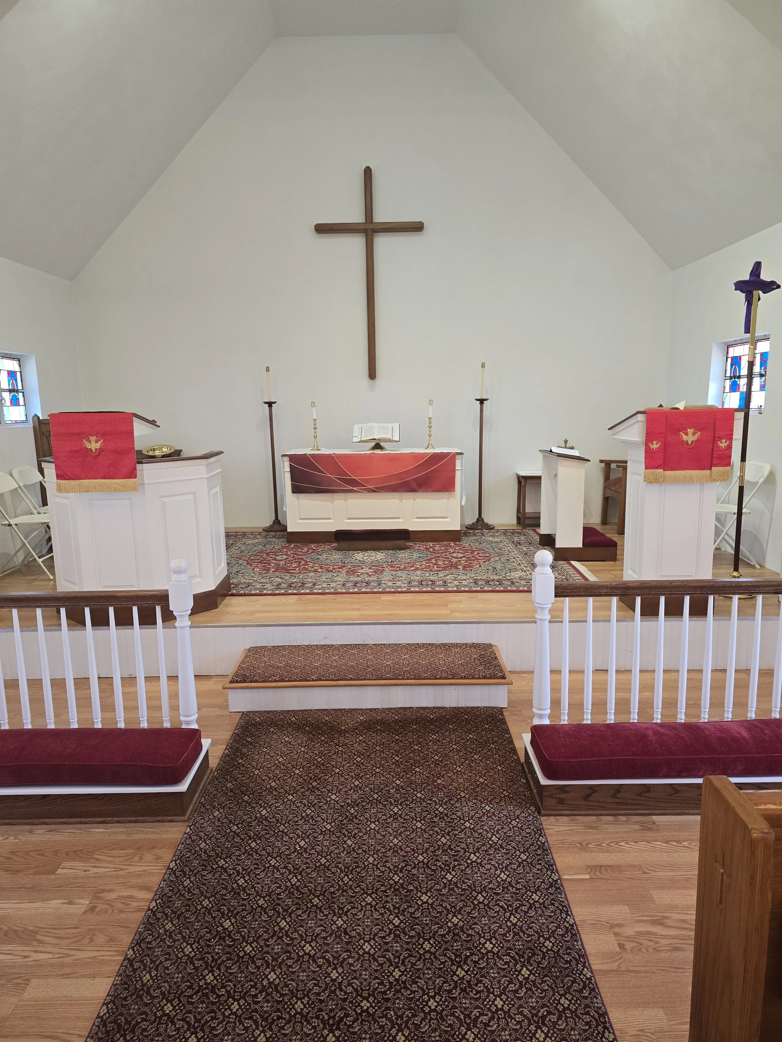 Sanctuary in Red for Palm Sunday 2026.jpg