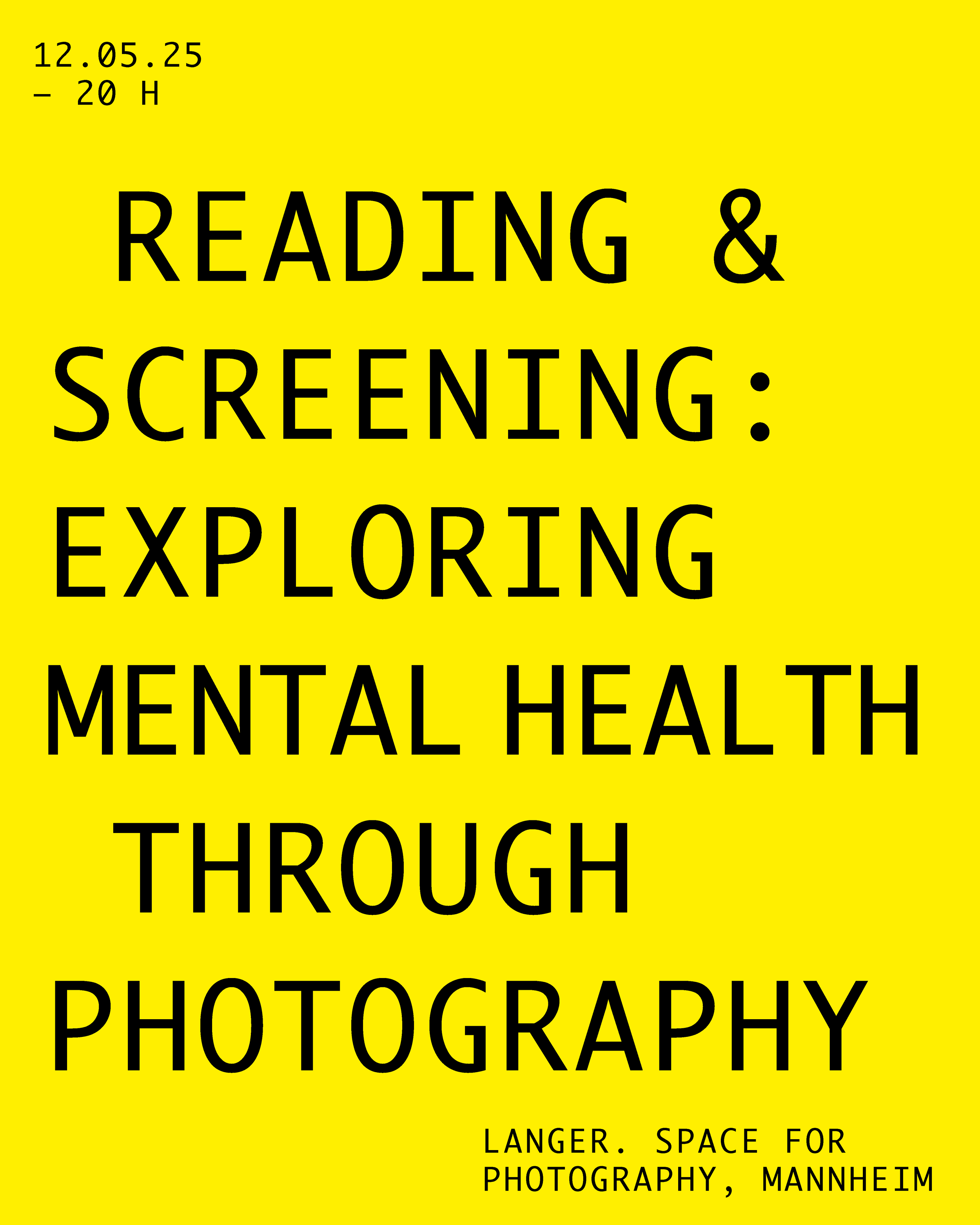 Reading &amp; Screening: Mental Health &amp; Photography by Elisa Berdica