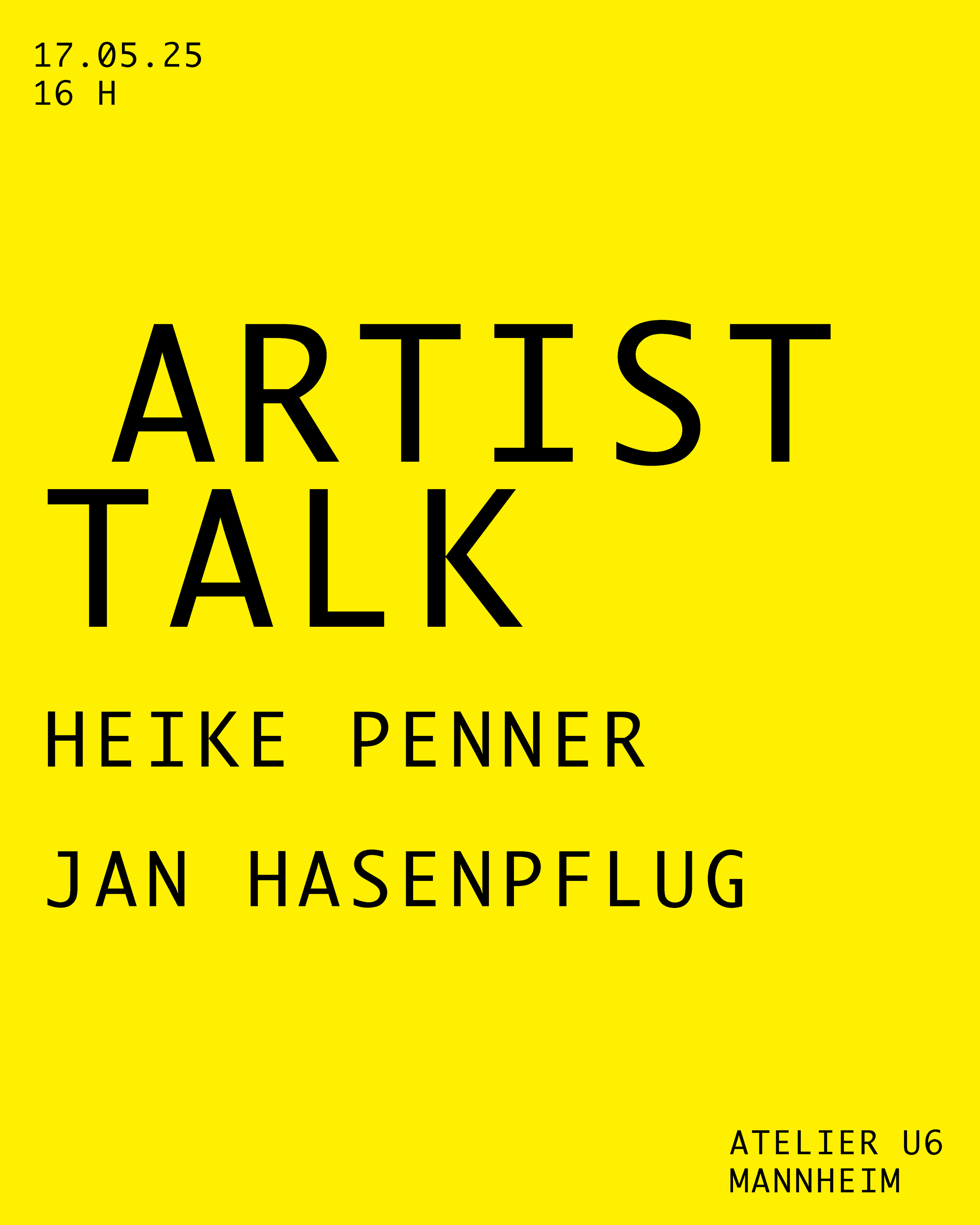 Artist Talk mit Heike Penner und Jan Hasenpflug