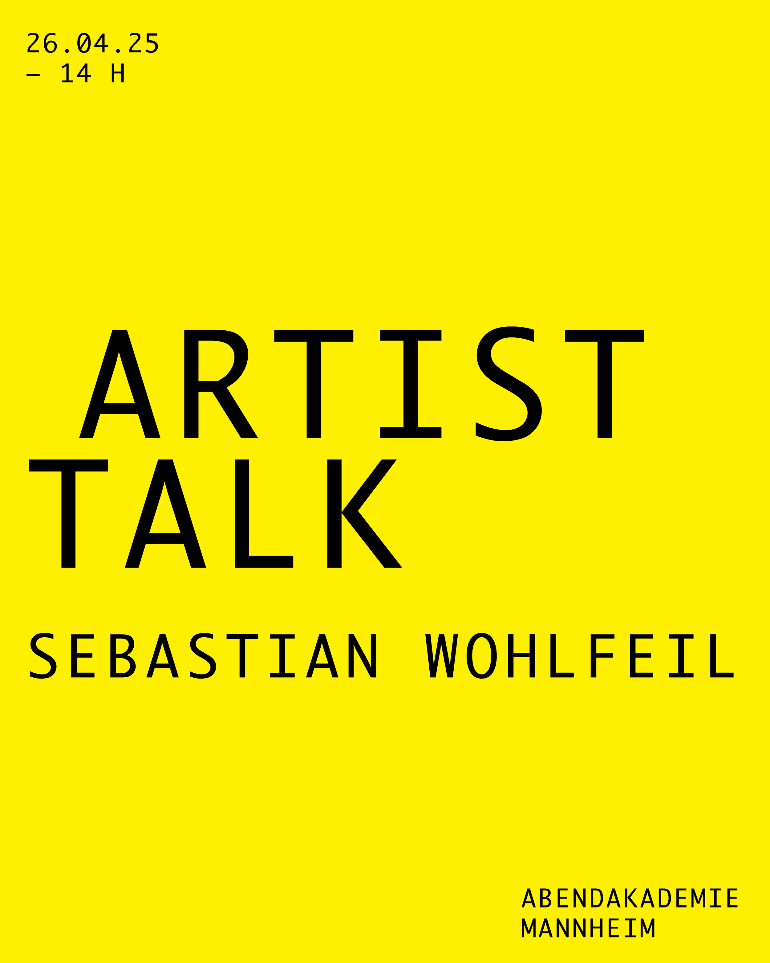 Artist Talk mit Sebastian Wohlfeil