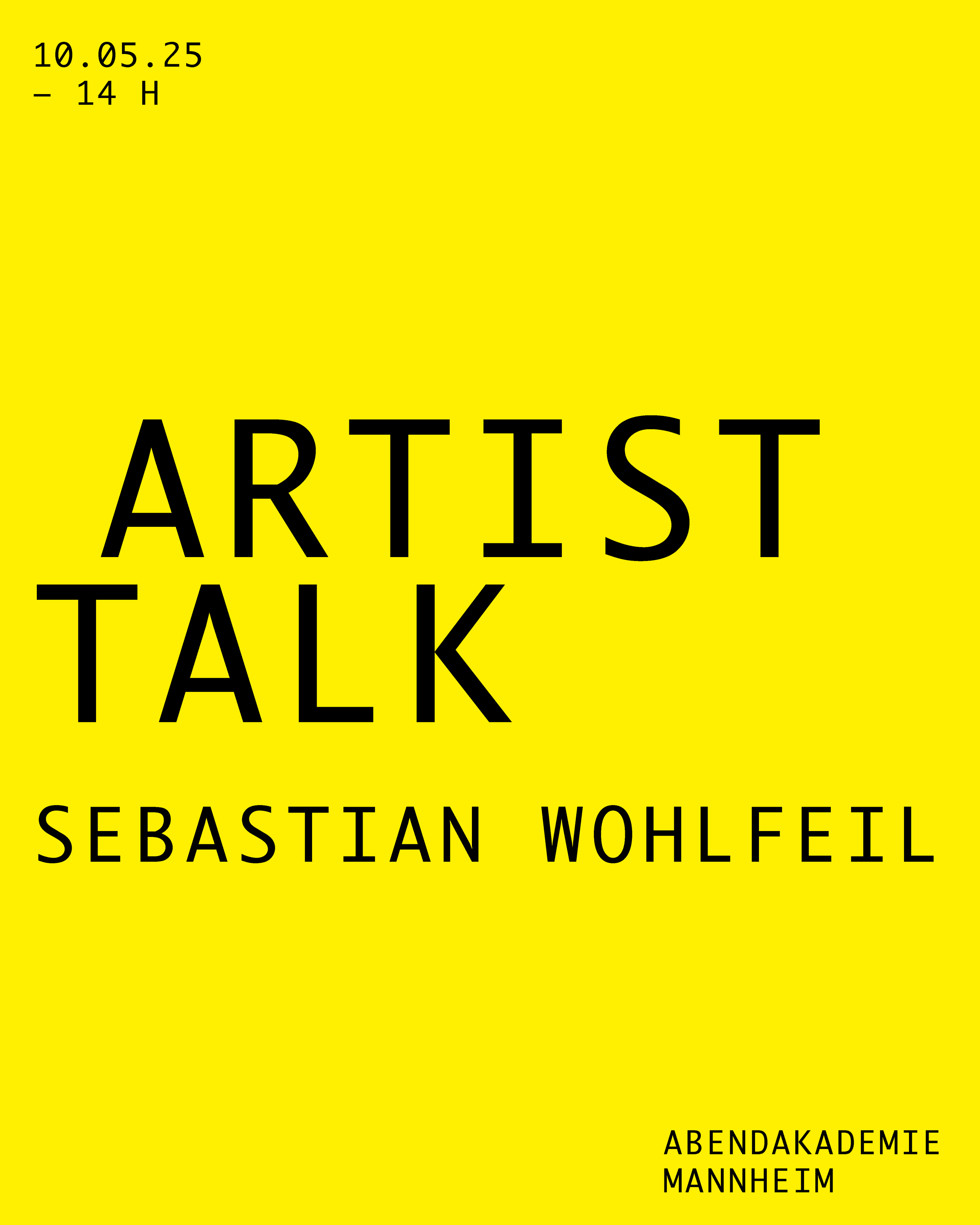 Artist Talk mit Sebastian Wohlfeil 
