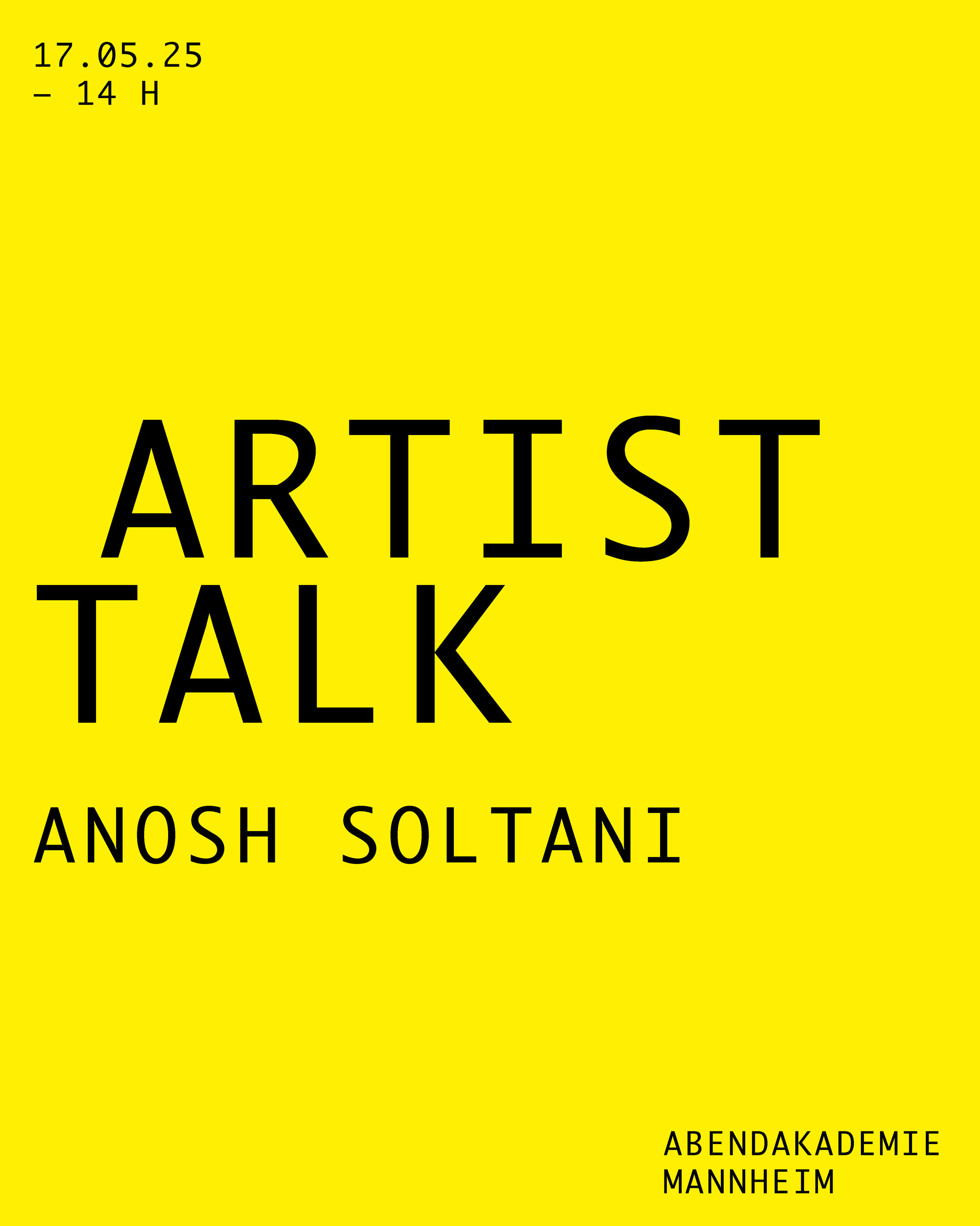 Artist Talk mit Anosh Soltani