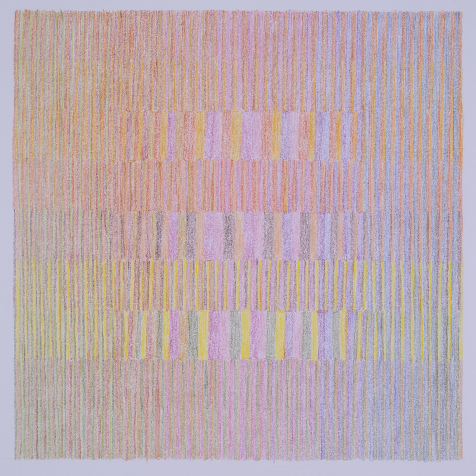   Stilled Life - Shades #4    Wax pastel on paper    14” x  14”  