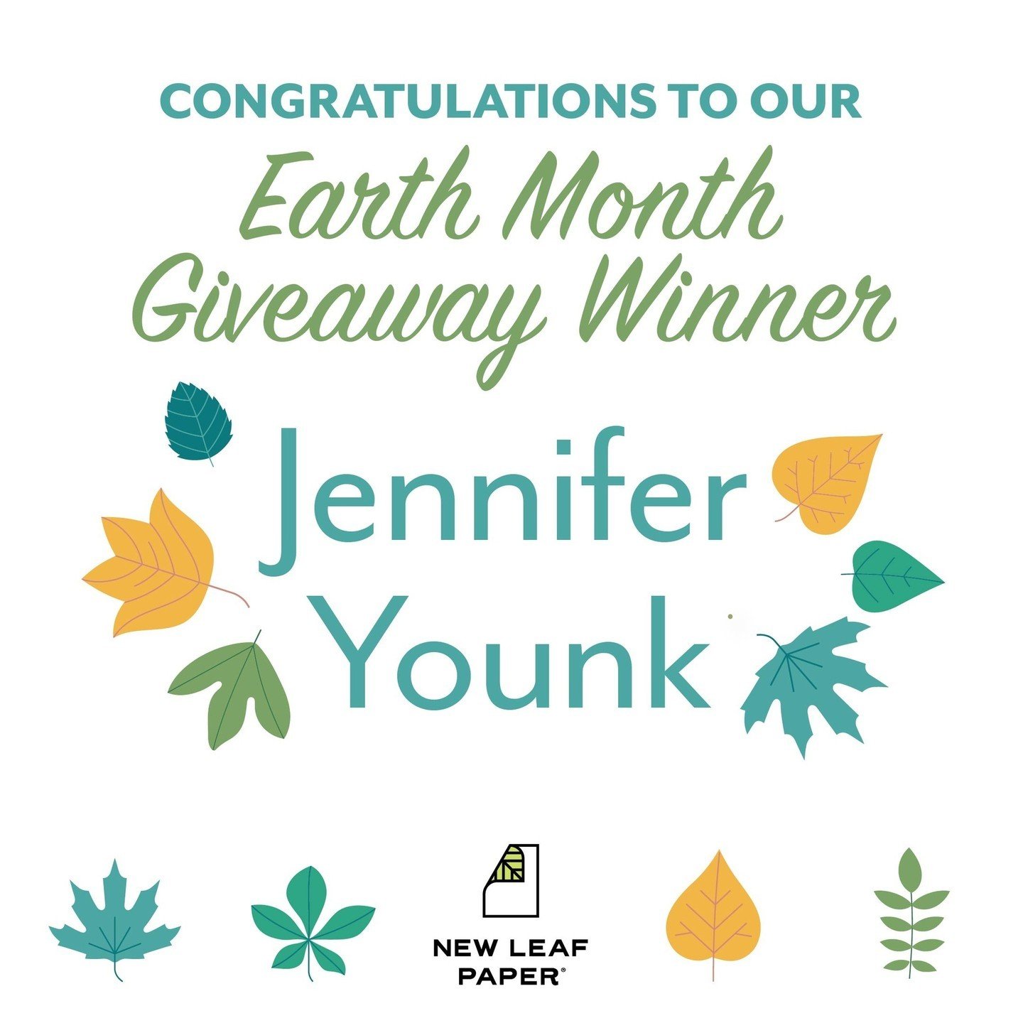 Congratulations to our Earth Month Giveaway winner, Jennifer Younk! DM us with your mailing address and we'll get your prize package to you asap!⁠
⁠
Thank you for all who entered. ⁠
⁠
#newleafpaper #BCorp #win #giveawayalert #giveawaytime #entertowin