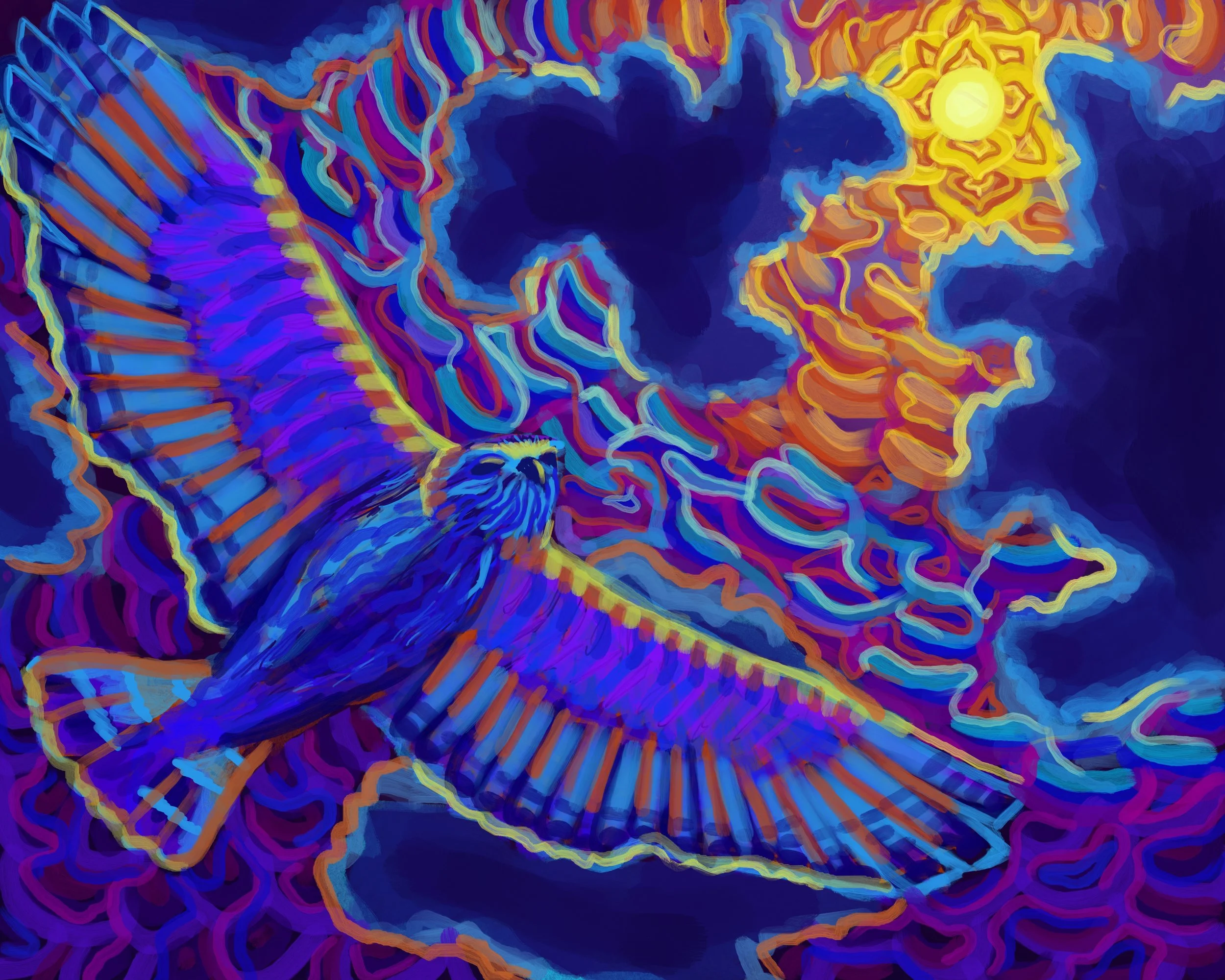 Night Flight - Digital Painting. 2024