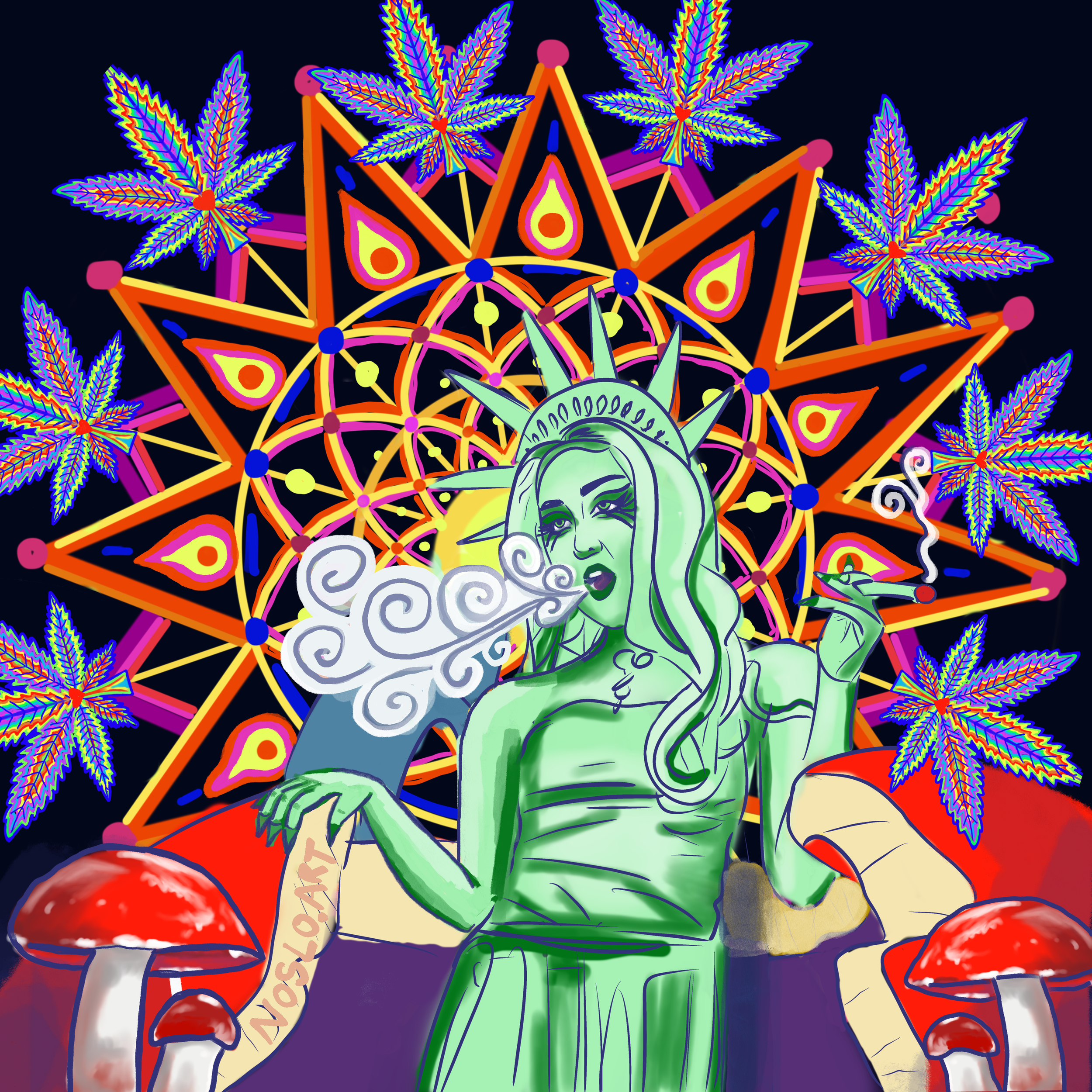 With Liberty and Joints for All - Digital Painting. 2025