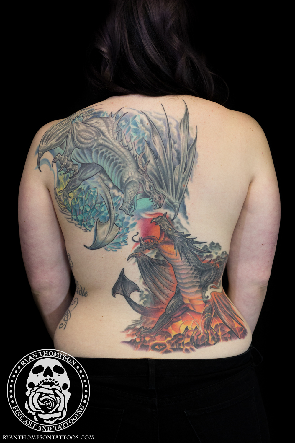 Heather's Dual Dragons Backpiece