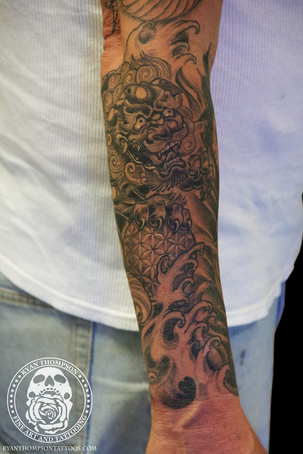 Foo Dog Tattoo On Arm By Rember Orellana