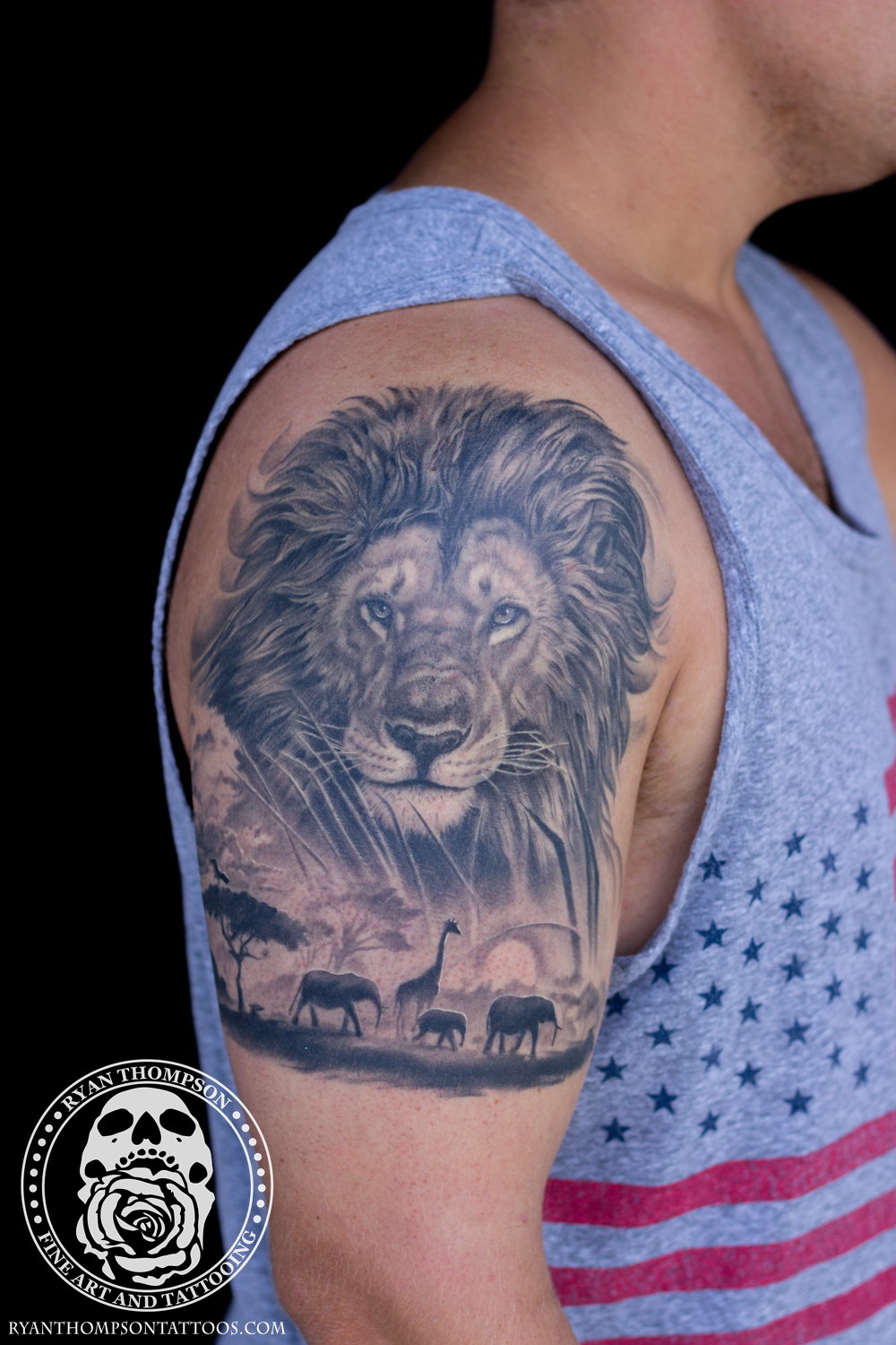 Lion and elephant sleeve tattoo  Löwen tattoo frau Löwen tätowierung  Männer tattoo ideen