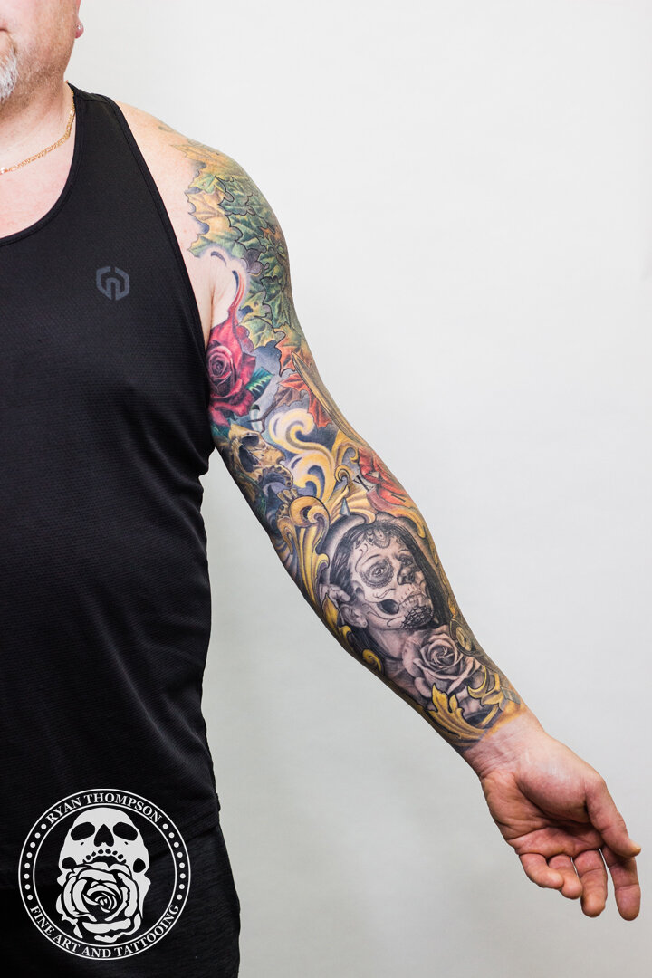 Death Before Dishonor Tattoo Sleeve by @sixjaxsix - Tattoogrid.net