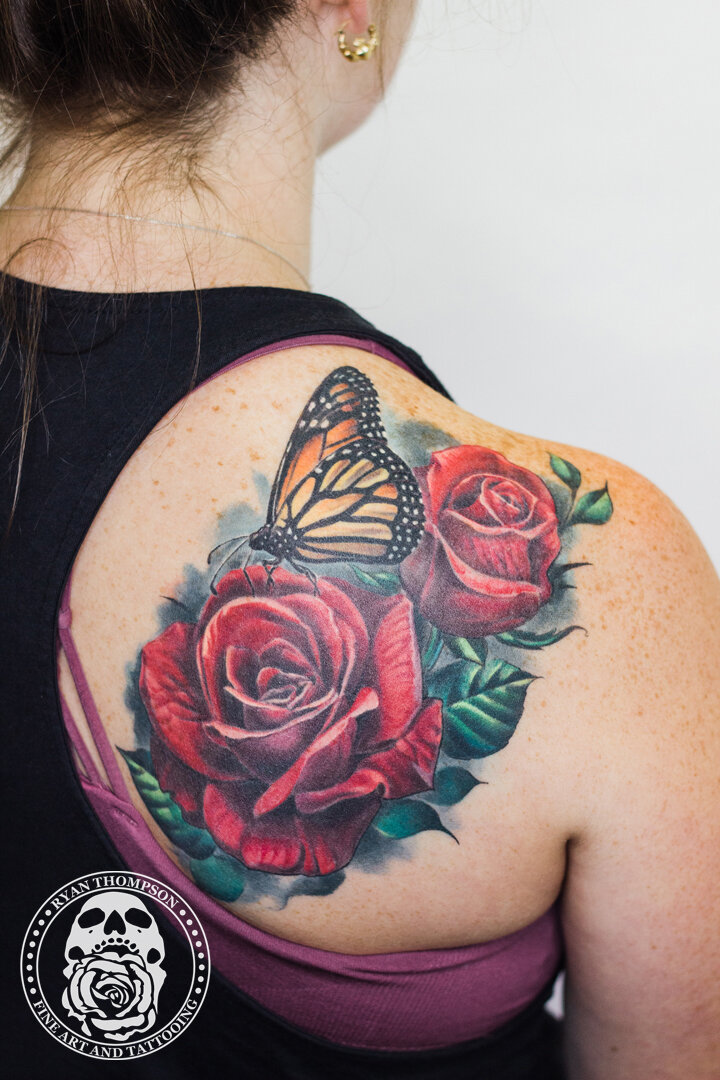 Shannon's Roses and Butterfly