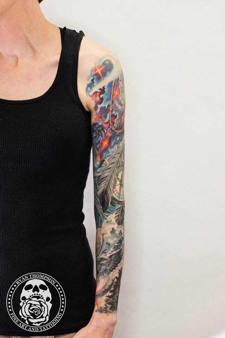 RyanThompsonTattoos_color_tattoo_sleeve_space_raven_dreamcatcher_compass_mountain_feather_coverup-002.jpg