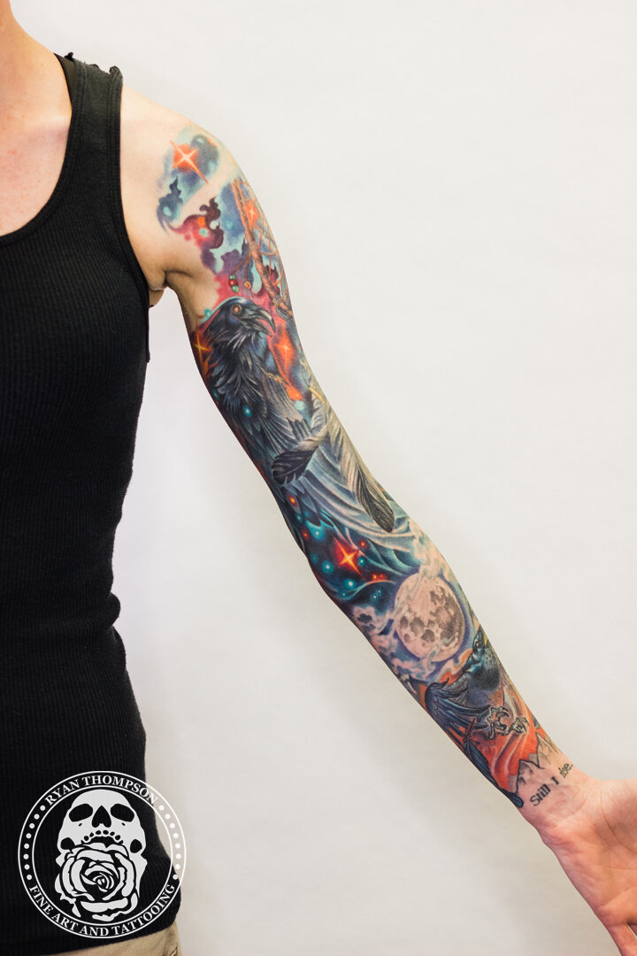 RyanThompsonTattoos_color_tattoo_sleeve_space_raven_dreamcatcher_compass_mountain_feather_coverup-010.jpg